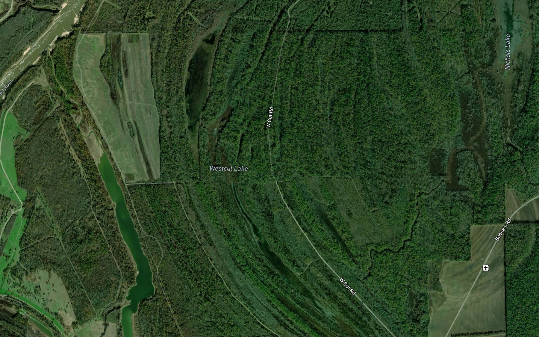 Satellite map of the Westcut Lake