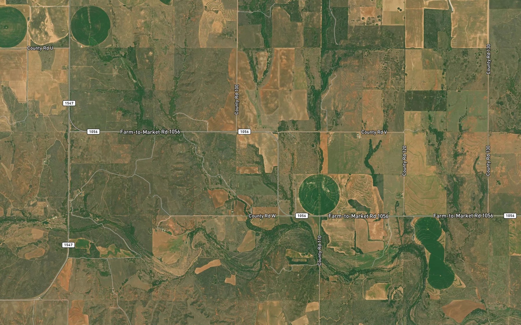 Satellite map of the Roscoe Springs