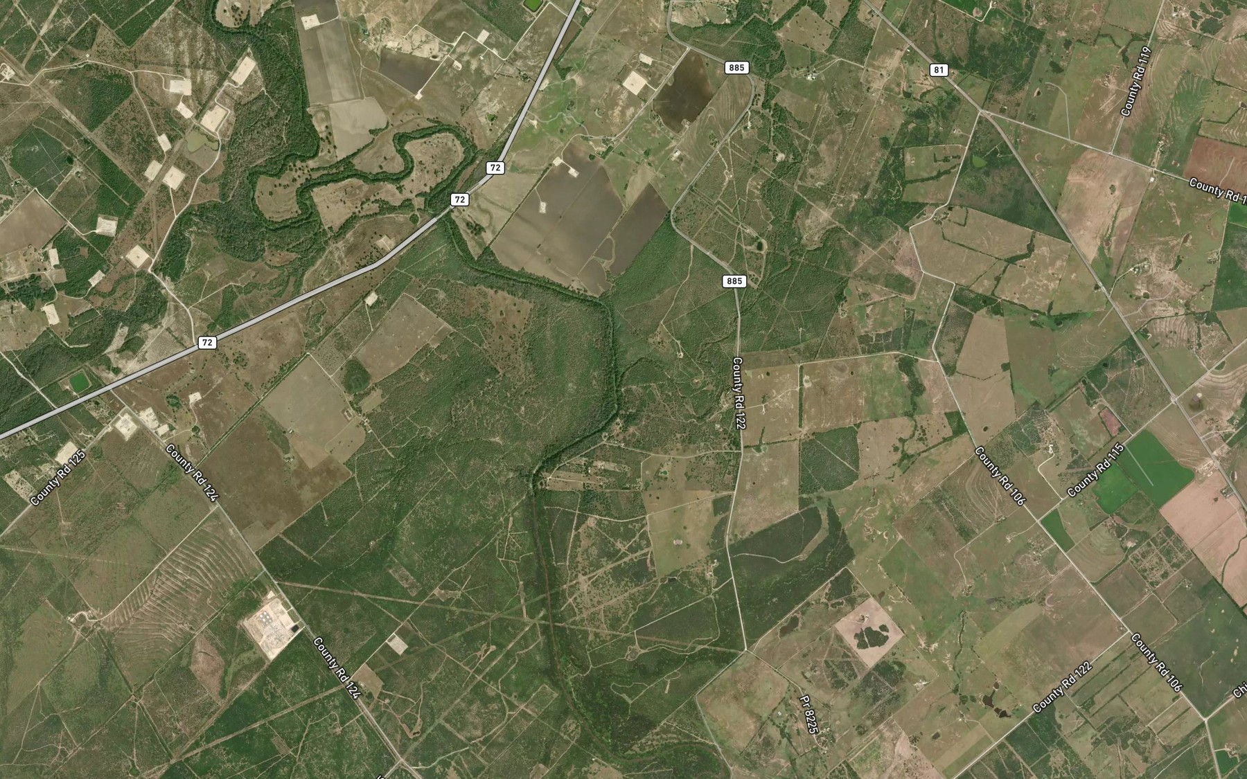 Satellite map of the Ojo de Agua Creek