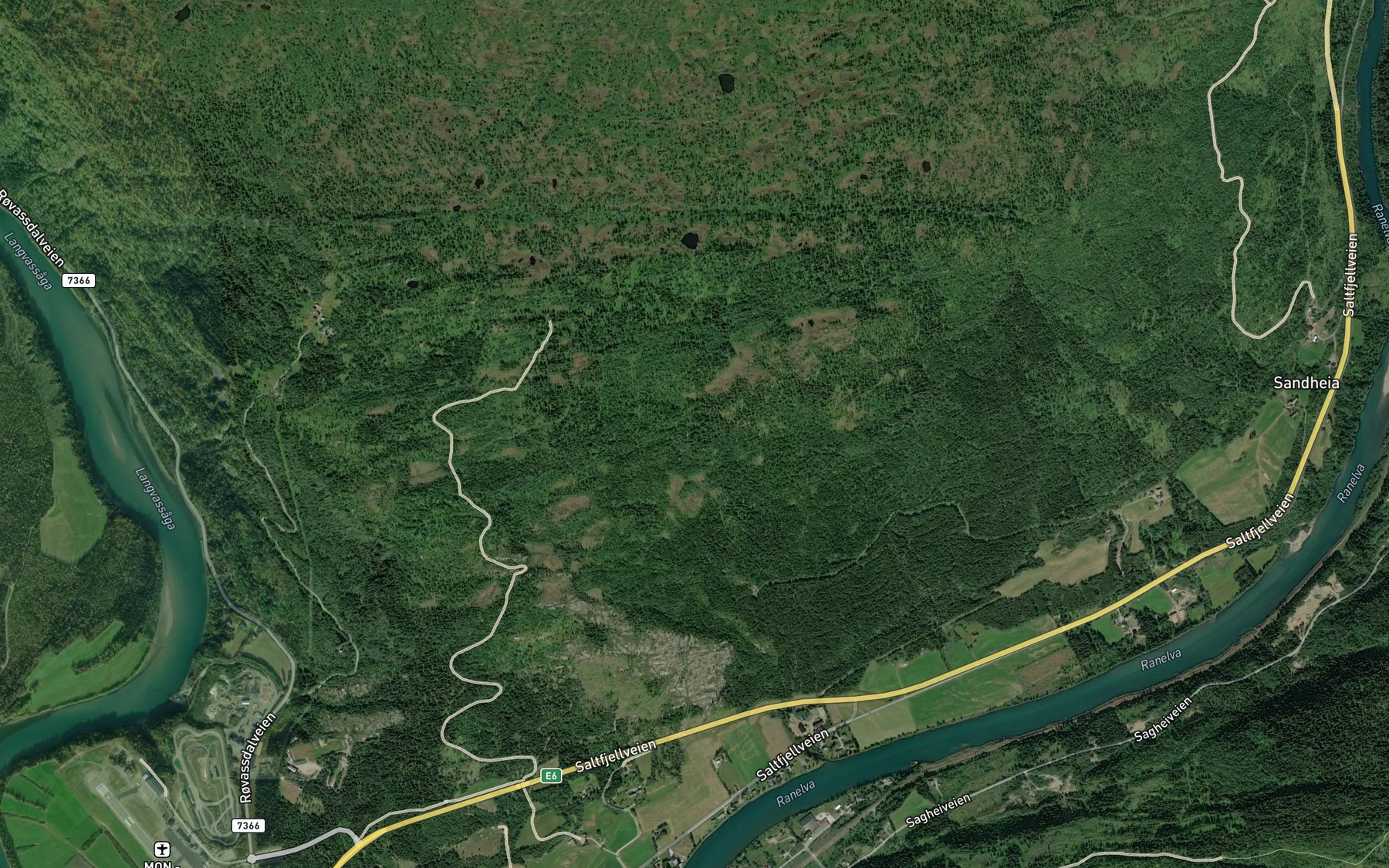 Satellite map of the Hoglibekken