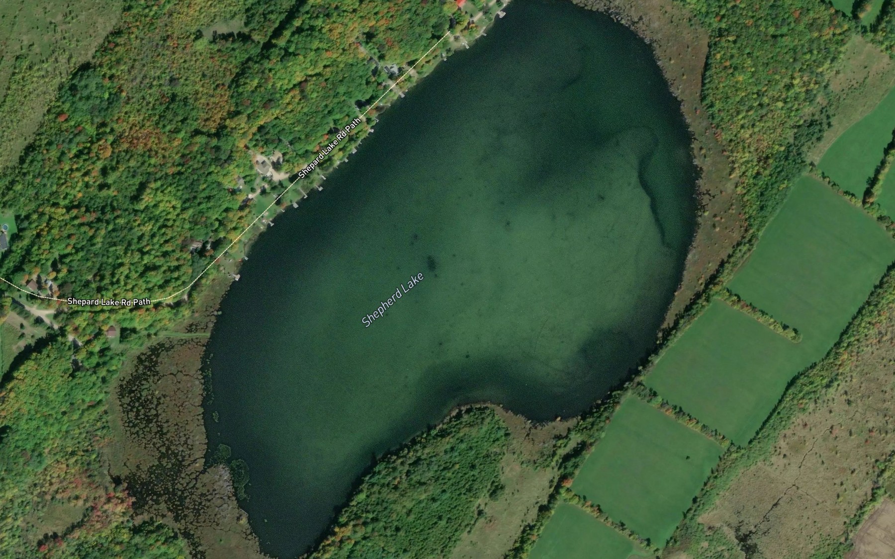 Satellite map of the Shepherd Lake