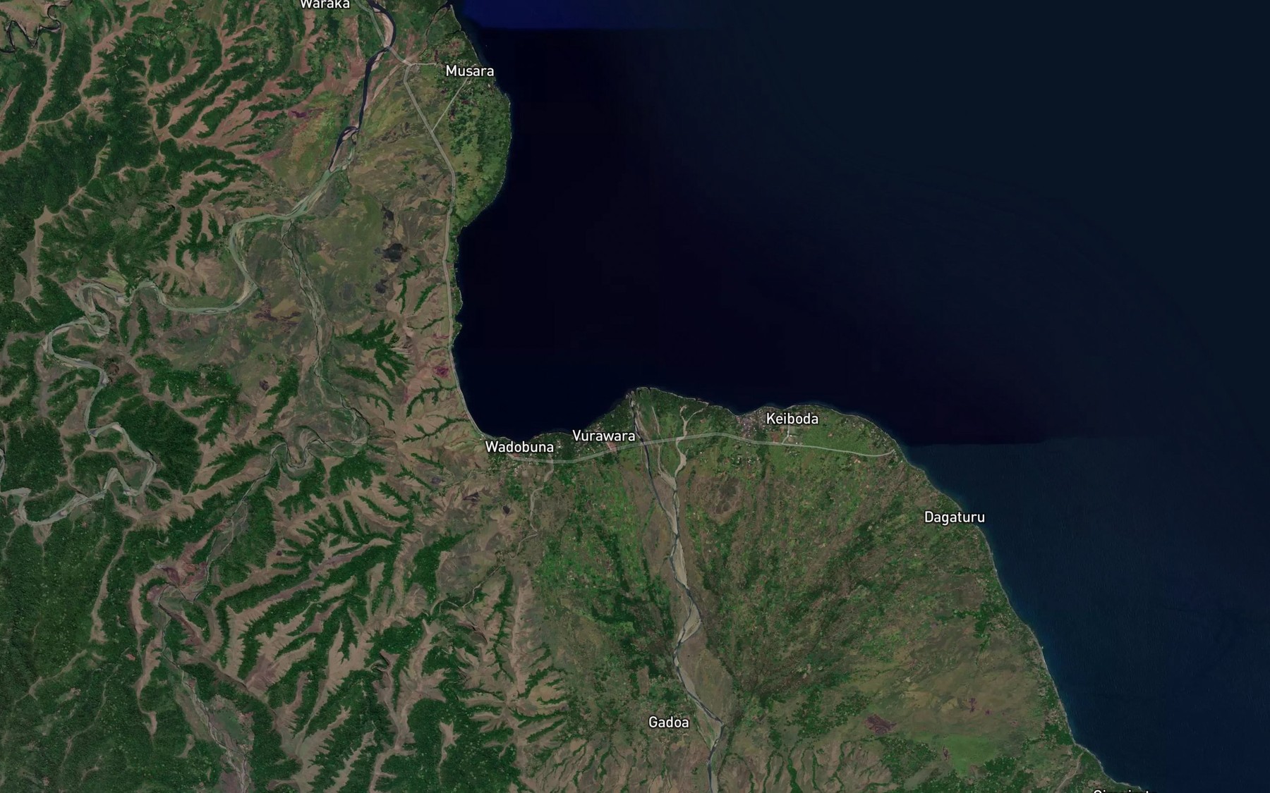 Satellite map of the Mase River