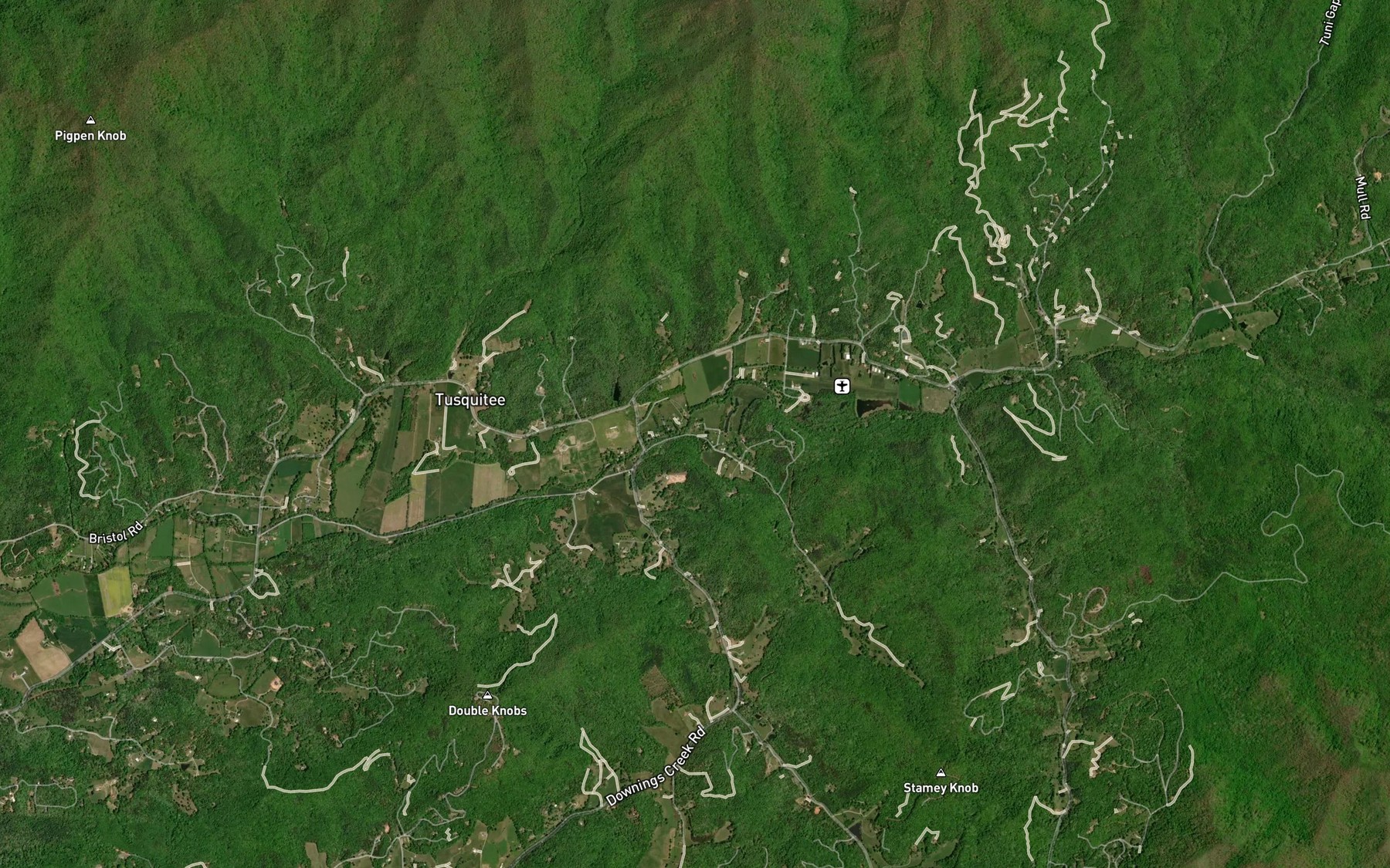 Satellite map of the Sunday Branch