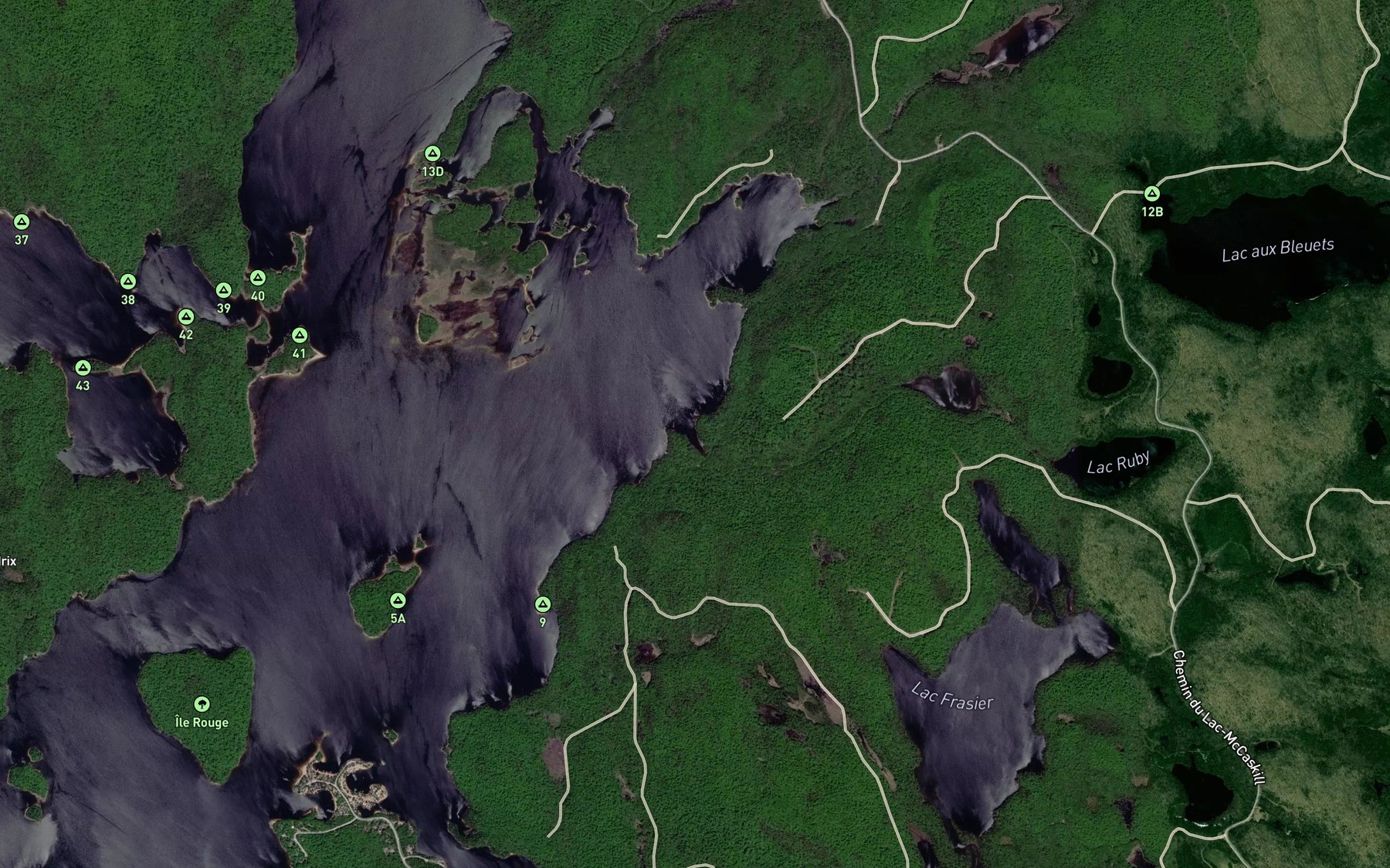 Satellite map of the Ruisseau Ruby