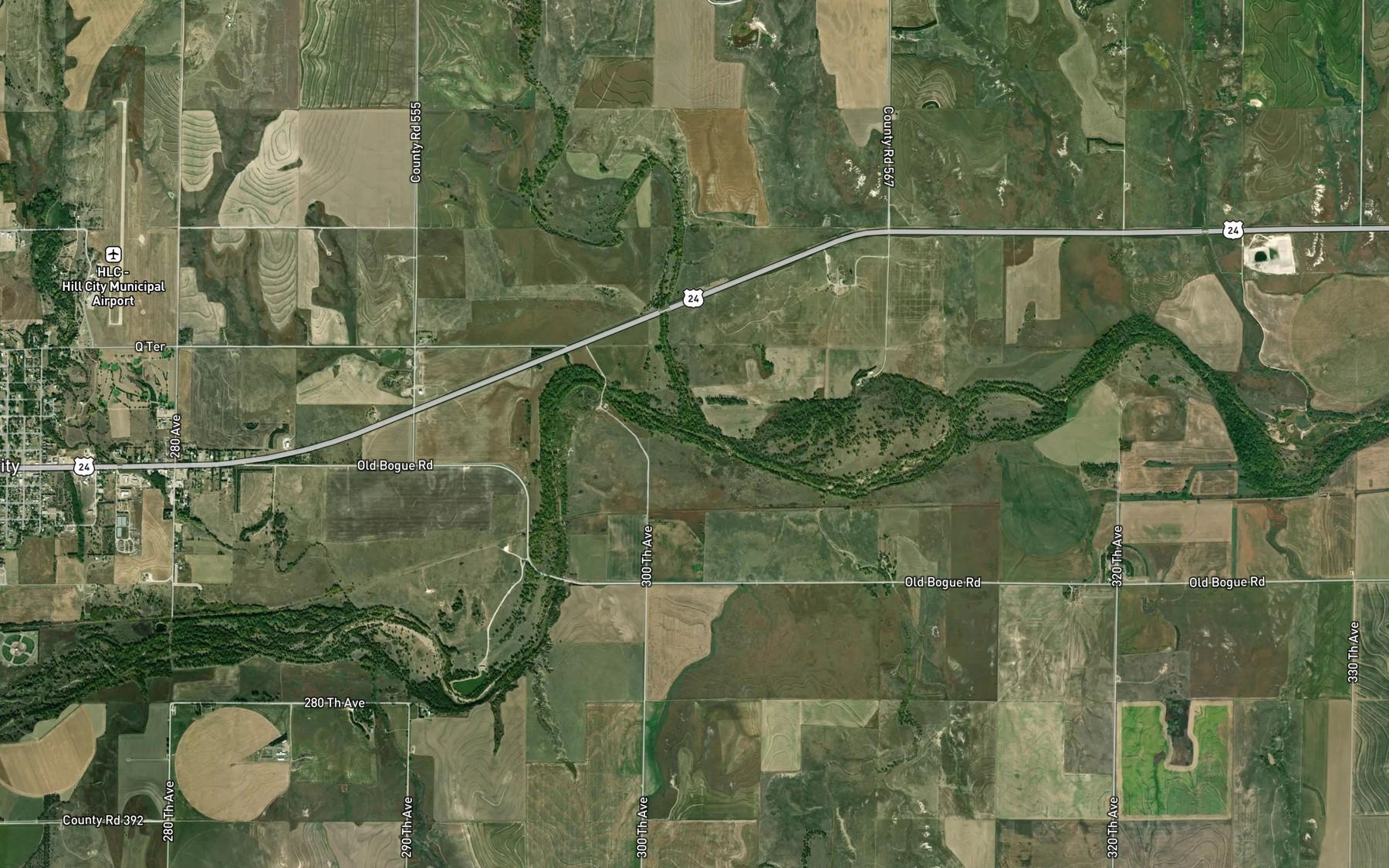 Satellite map of the Coon Creek