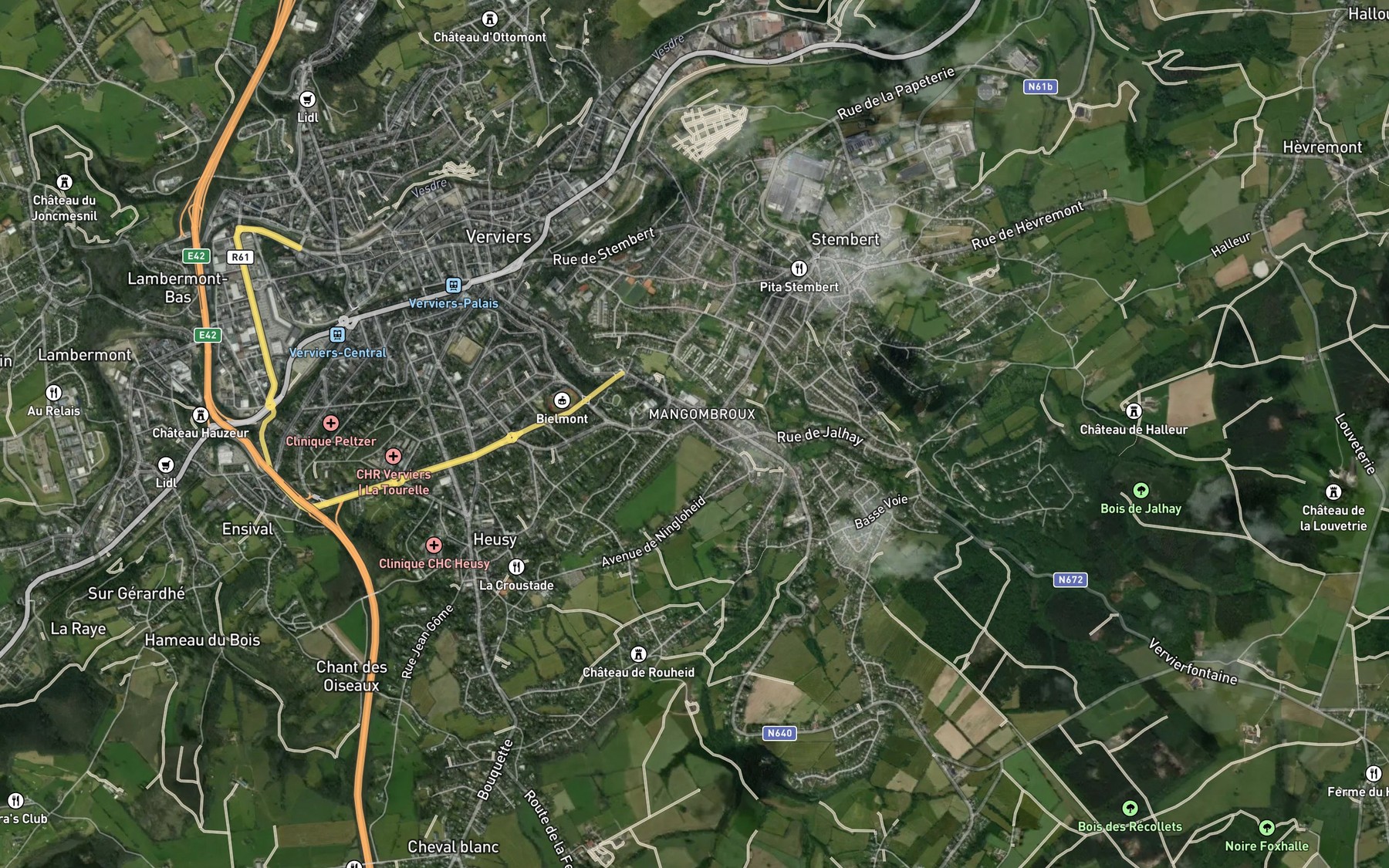 Satellite map of the Mangombroux