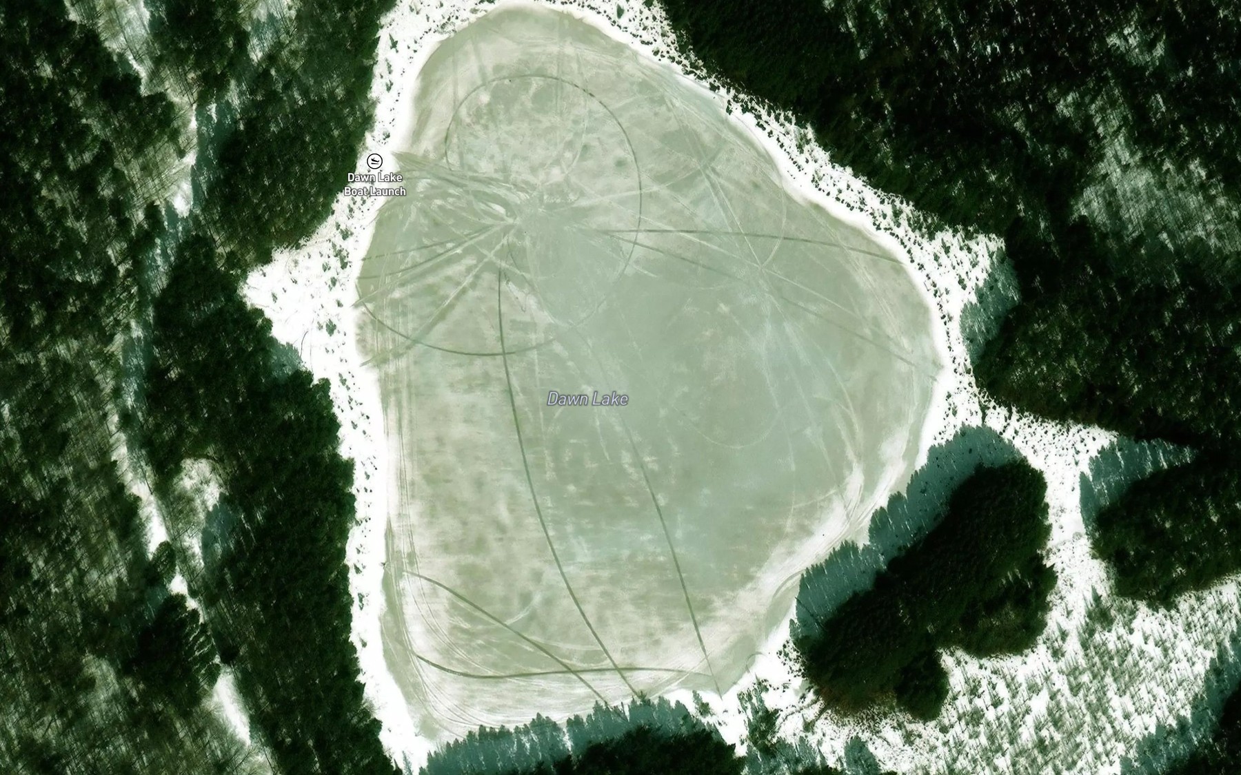 Satellite map of the Dawn Lake