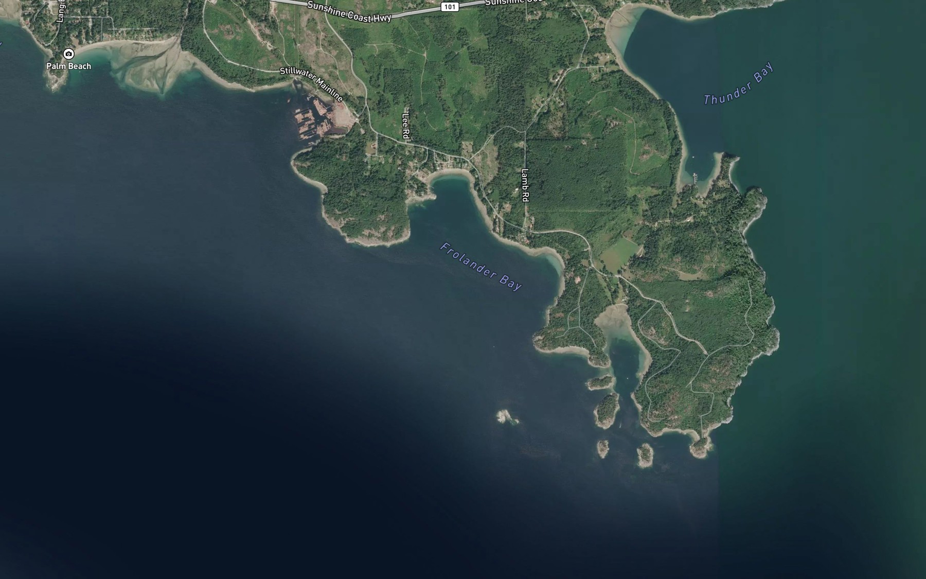 Satellite map of the Frolander Bay
