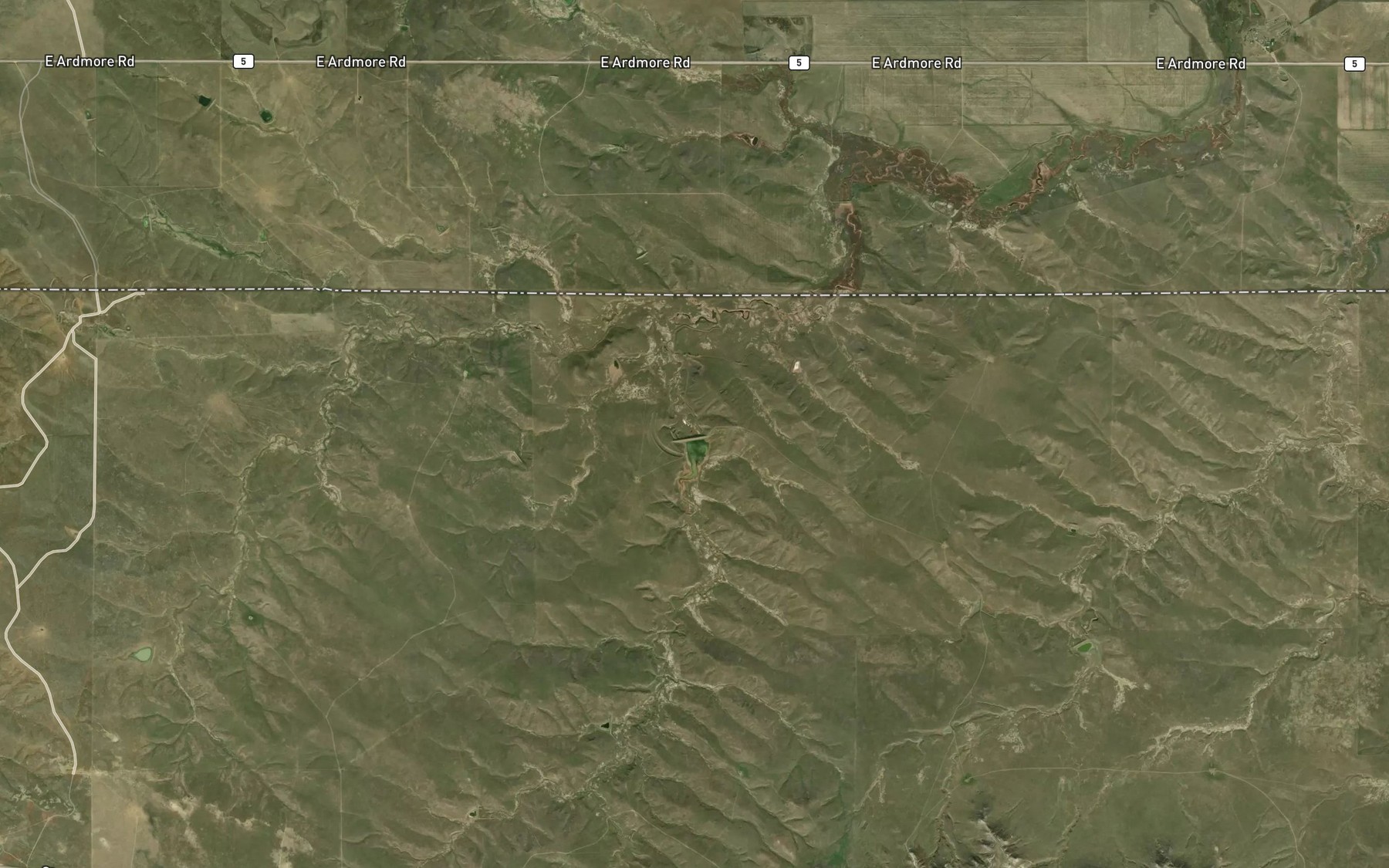 Satellite map of the Snook Reservoir