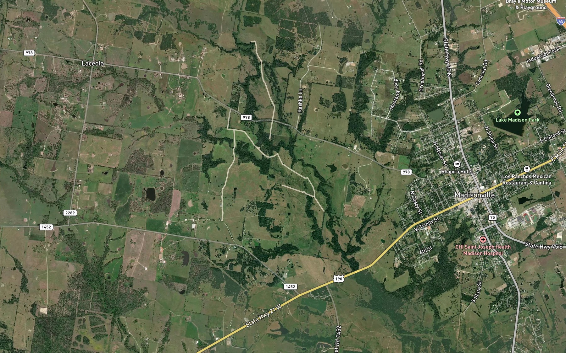 Satellite map of the Ferry Branch