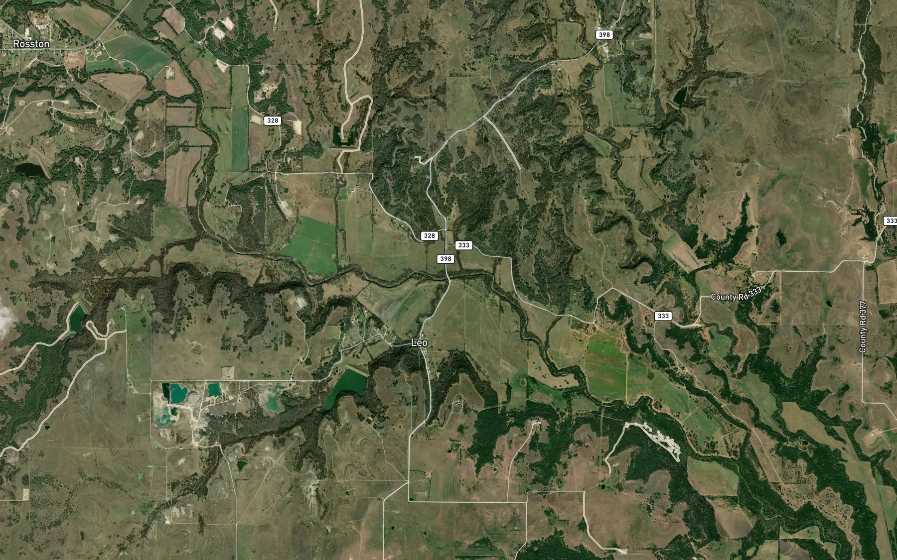 Satellite map of the Dixon Creek