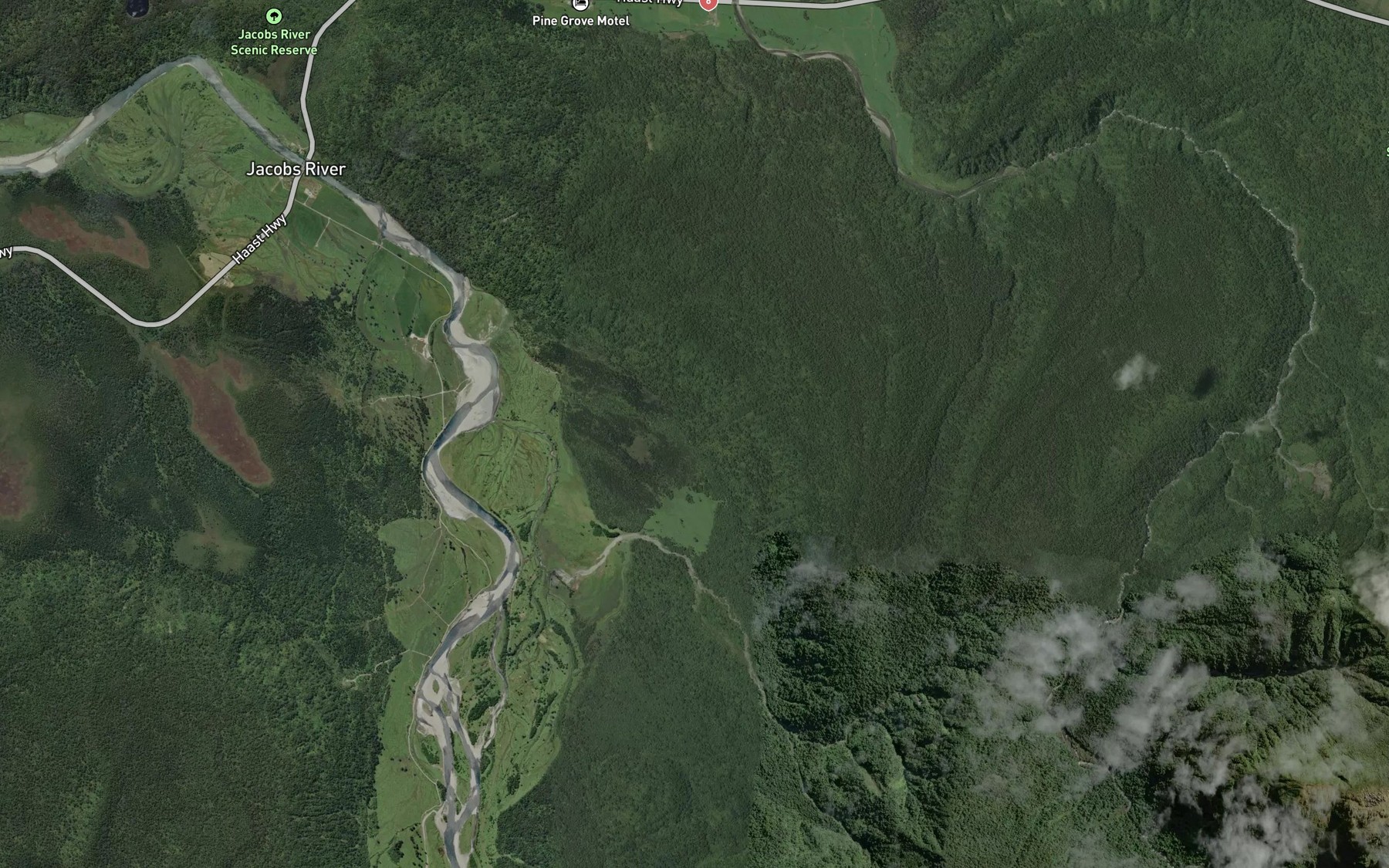 Satellite map of the Hermann Creek
