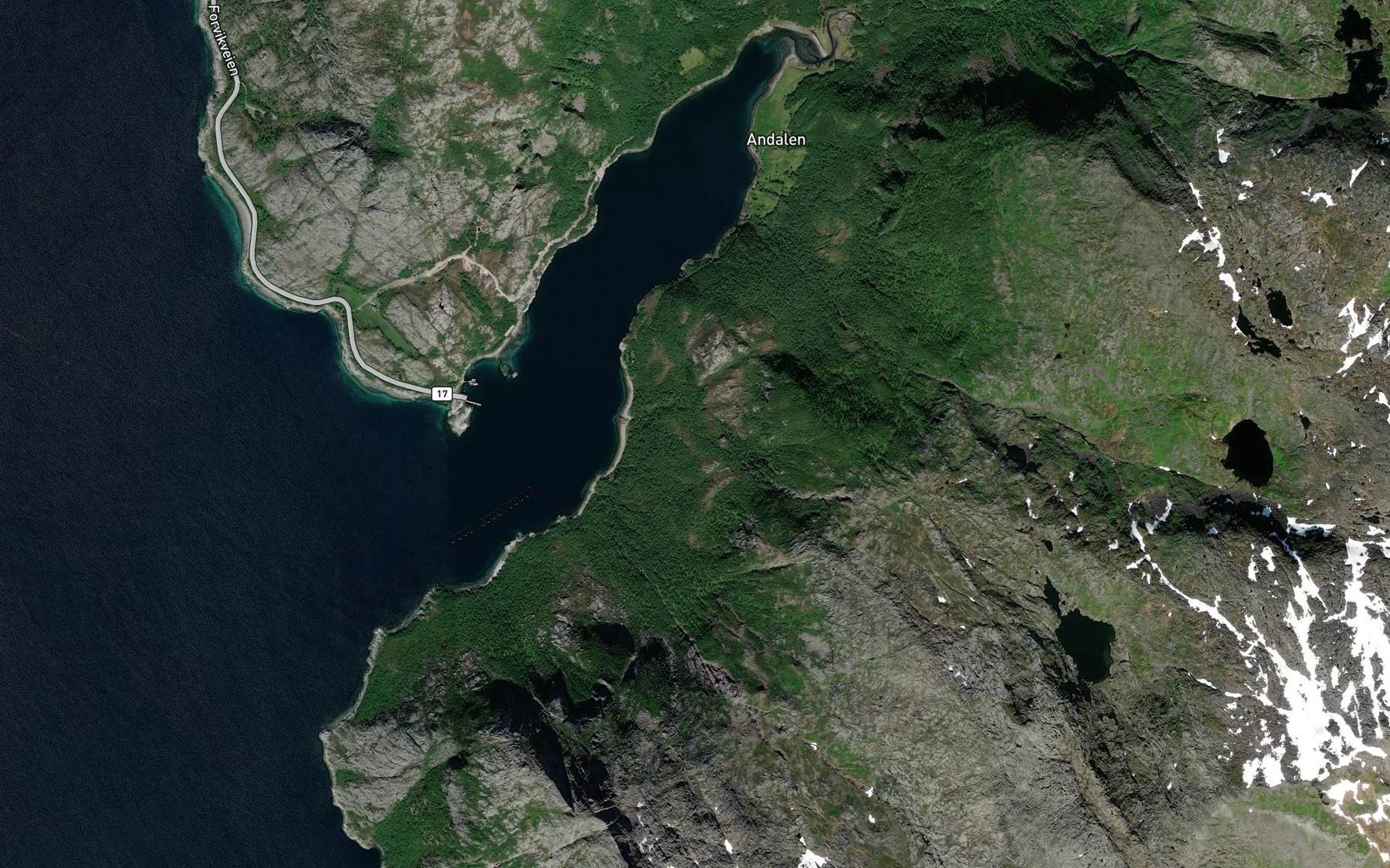 Satellite map of the Johanelva