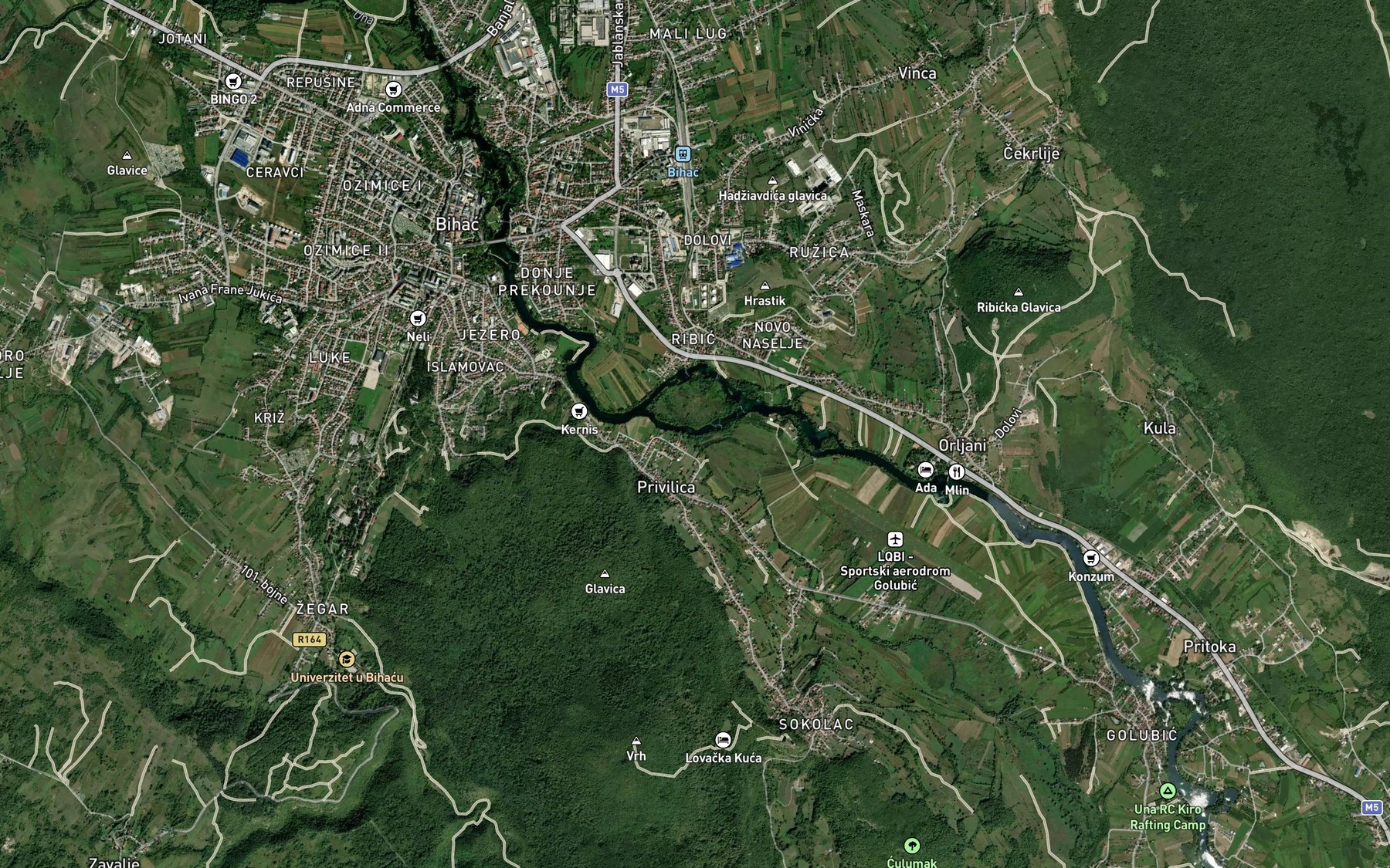 Satellite map of the Dobrenica