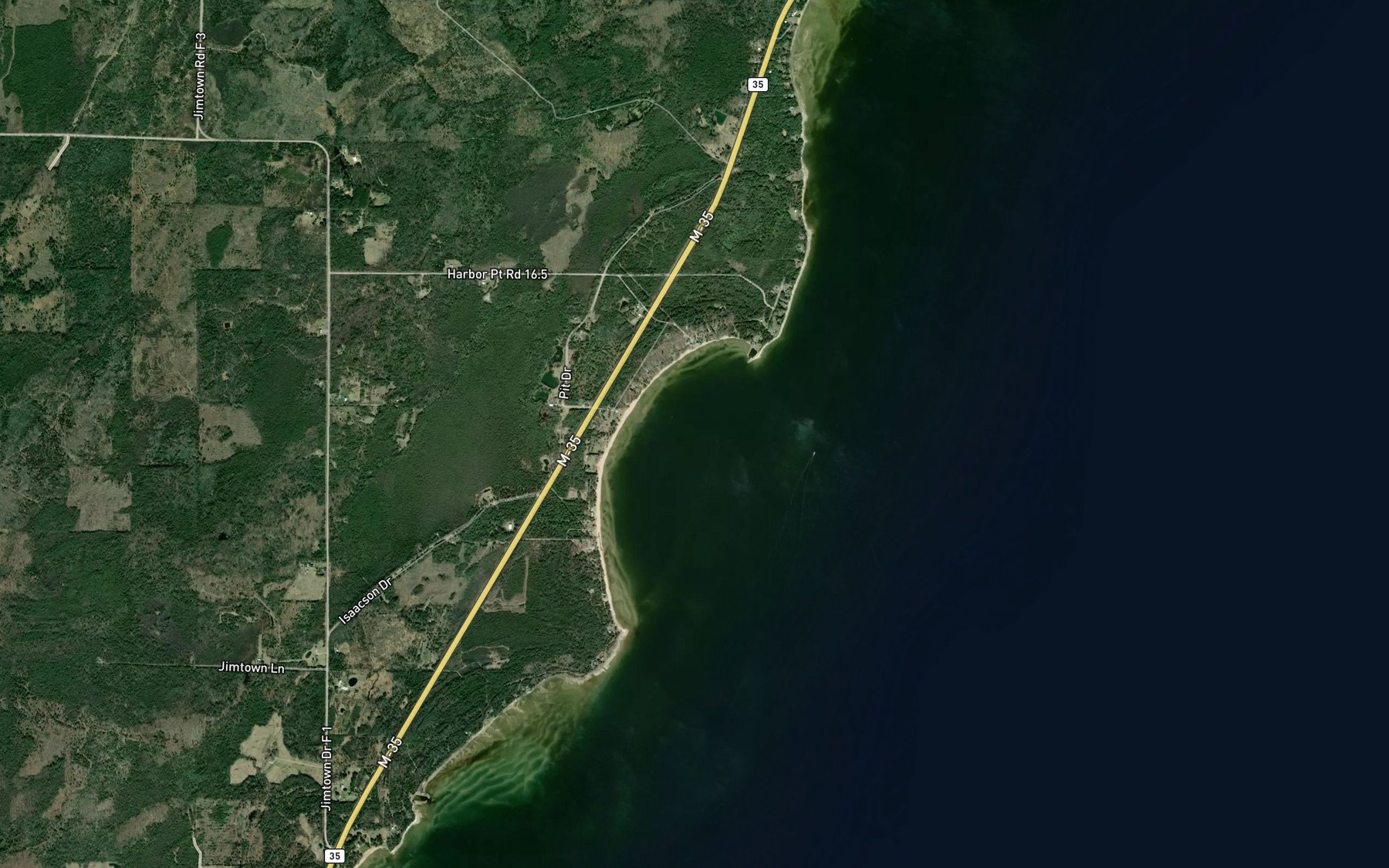 Satellite map of the Hayward Bay