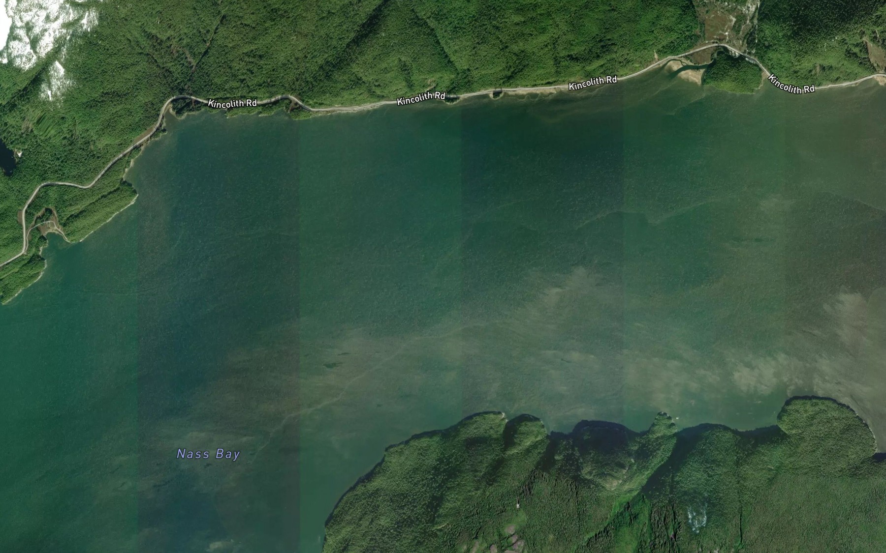 Satellite map of the Nass River