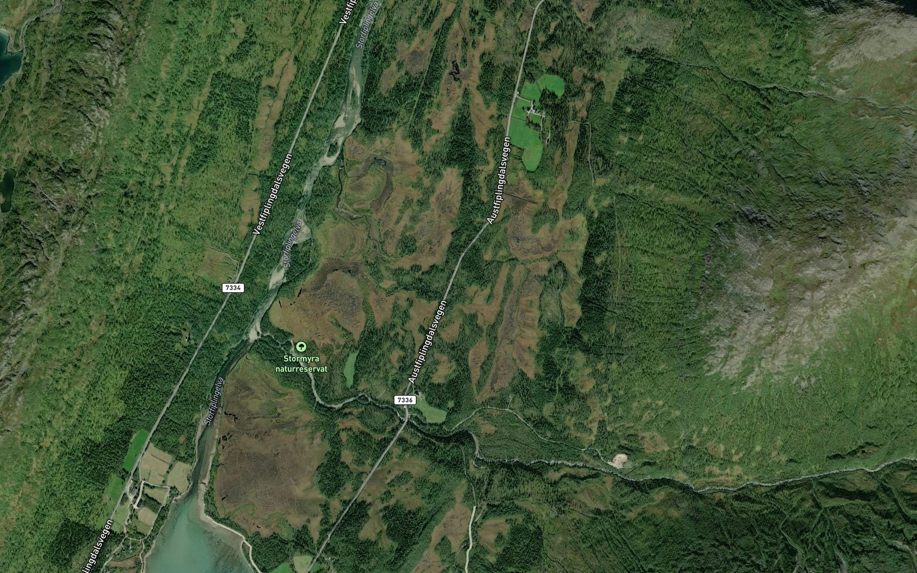 Satellite map of the Storlabekken