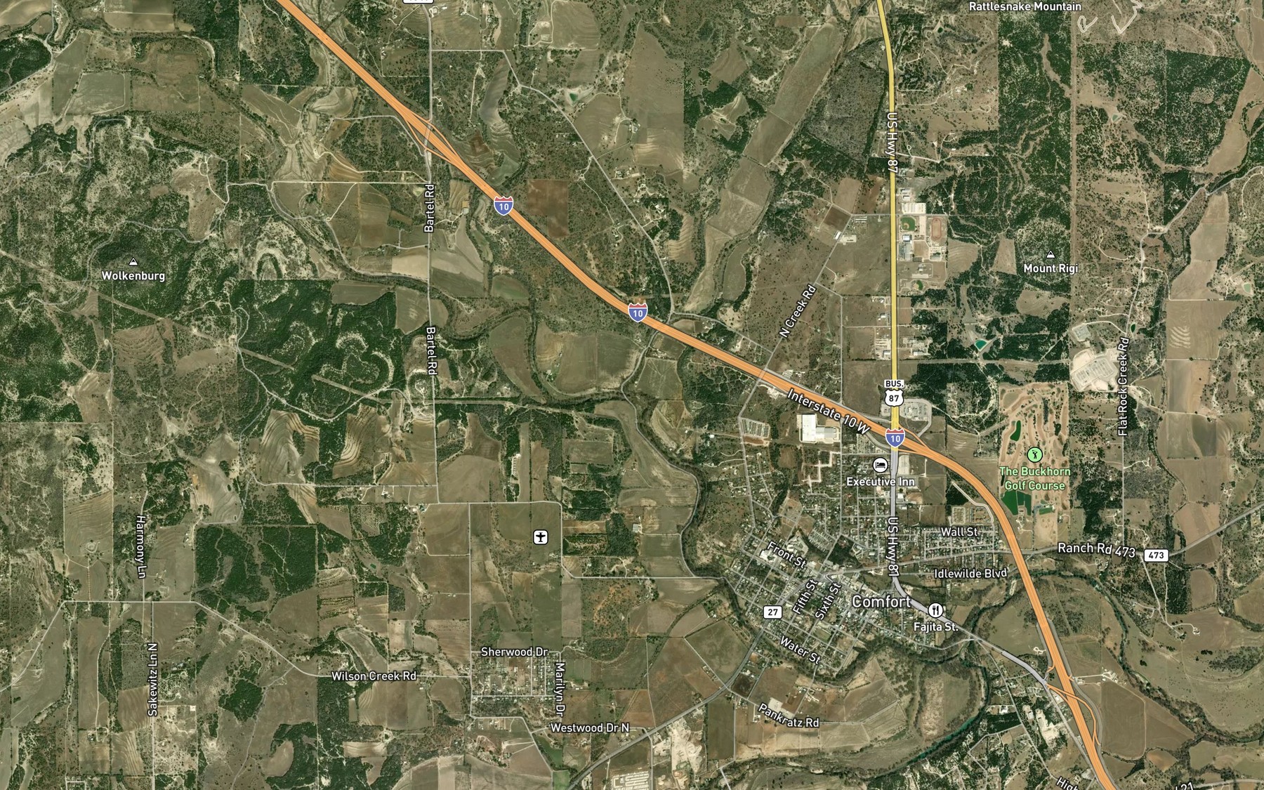 Satellite map of the North Creek