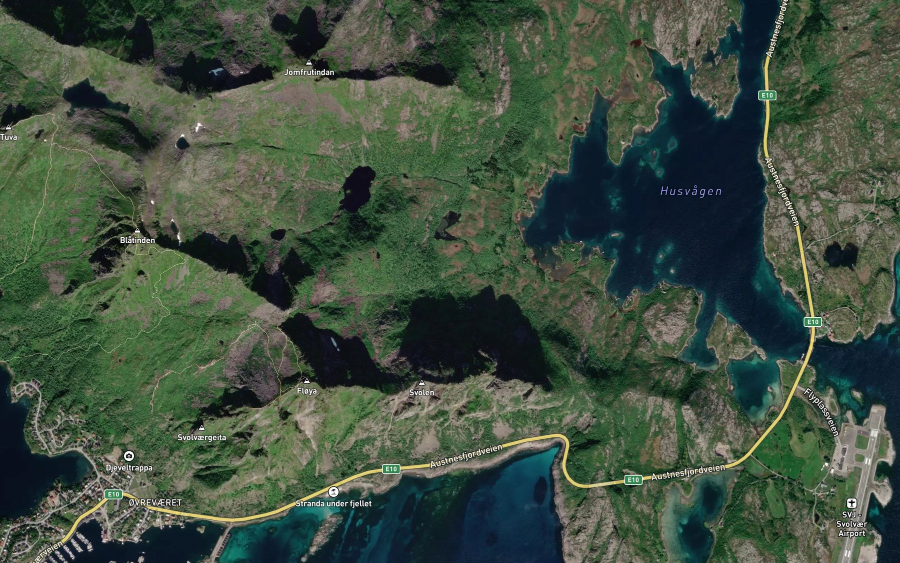 Satellite map of the Steinurdalelva