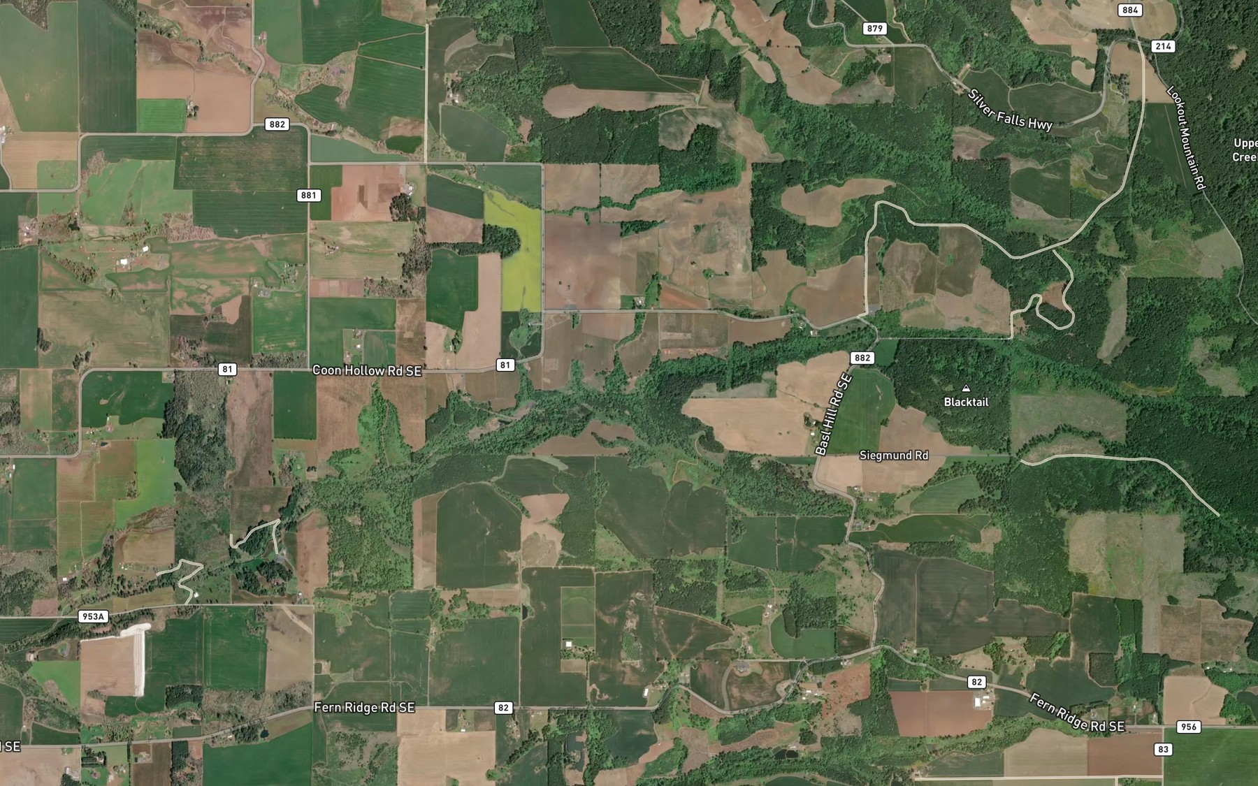 Satellite map of the North Fork Mill Creek