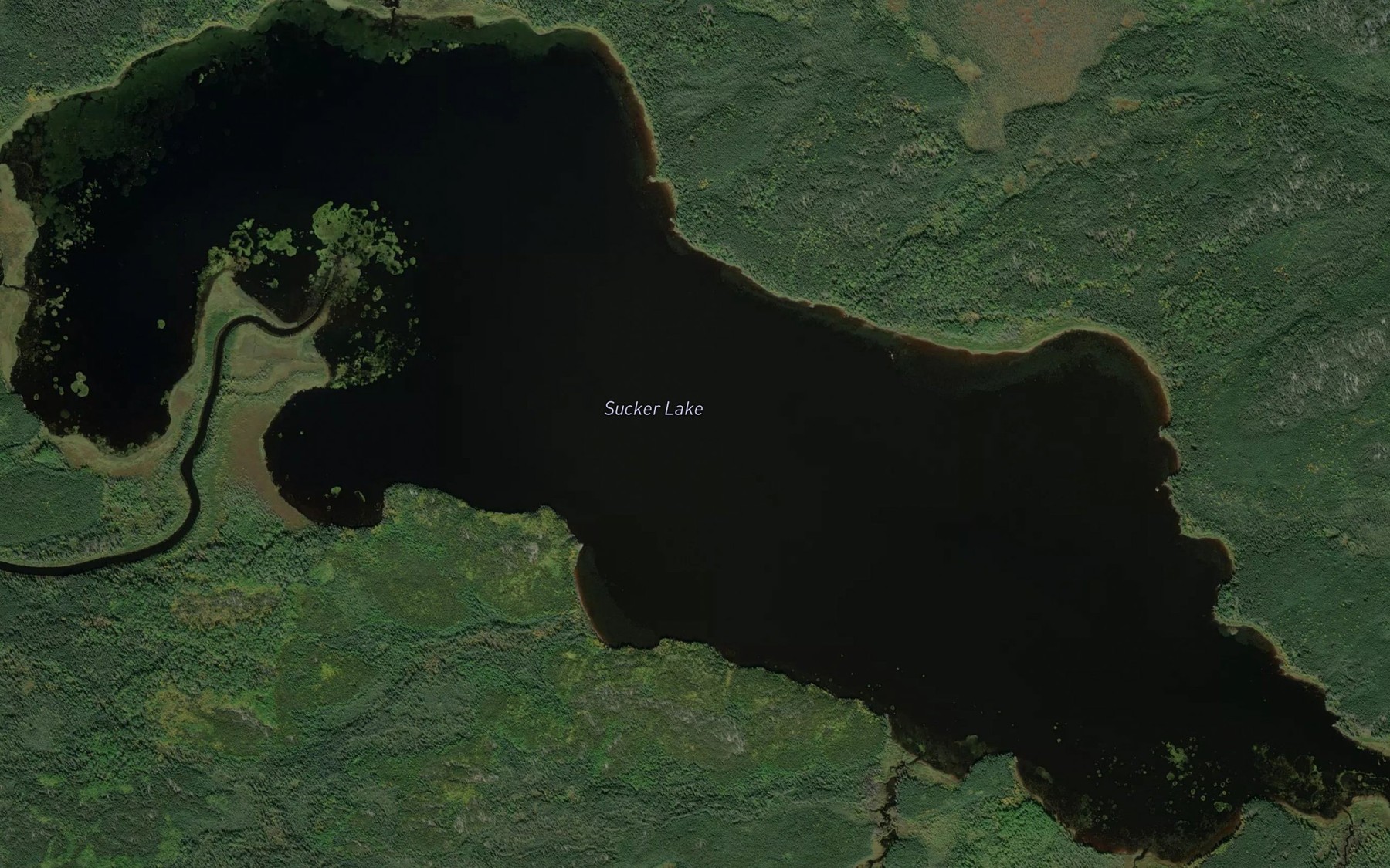 Satellite map of the Sucker Lake
