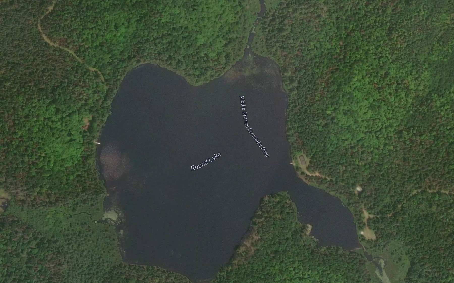 Satellite map of the Round Lake