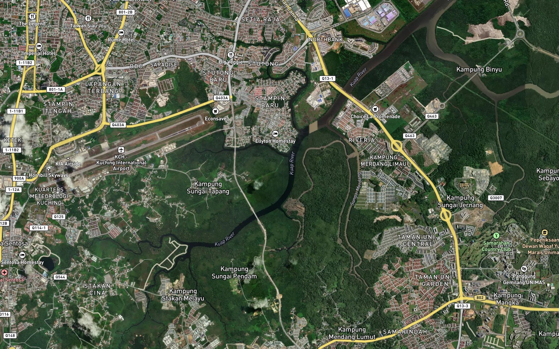 Satellite map of the Sungai Langir