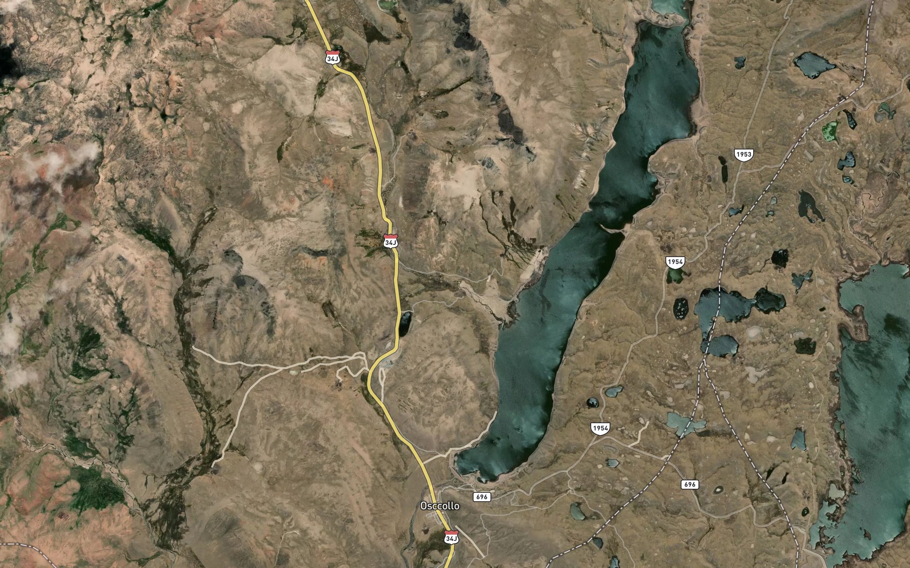 Satellite map of the Quebrada Huilachanca