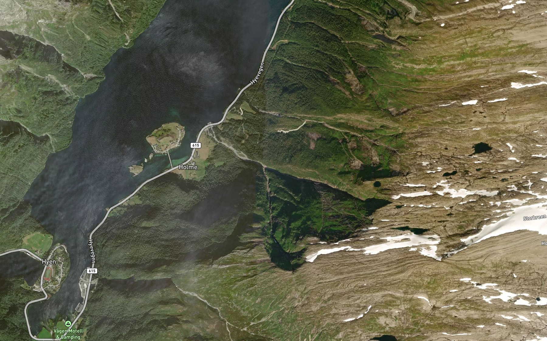 Satellite map of the Oksen
