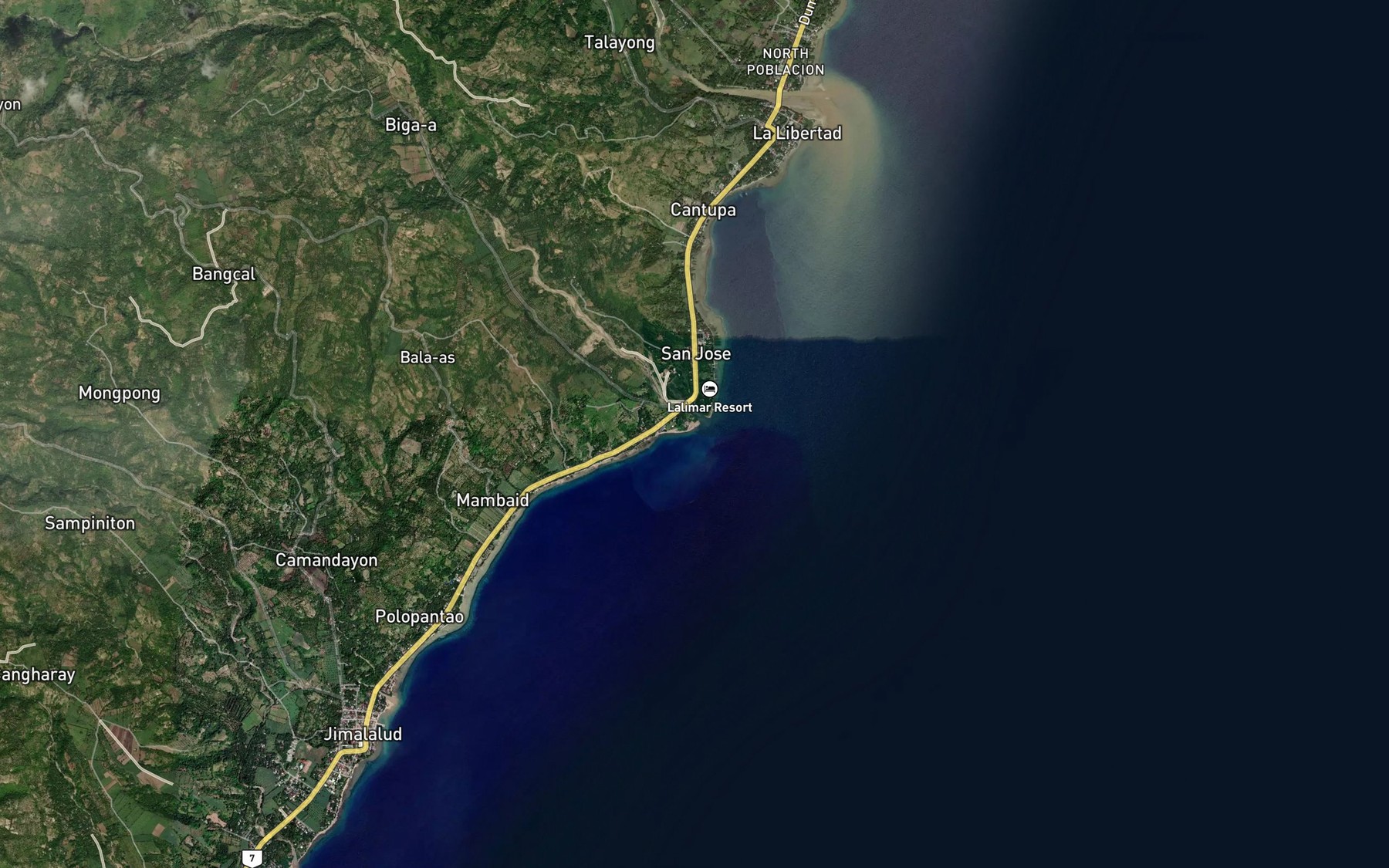 Satellite map of the San Jose