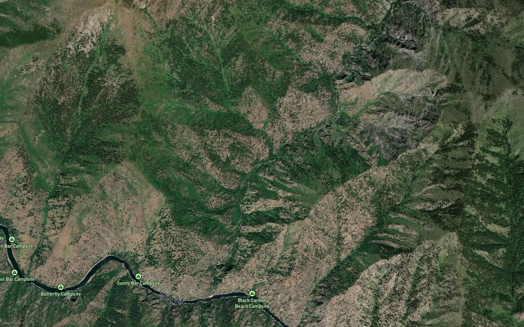Satellite map of the Canyon Creek
