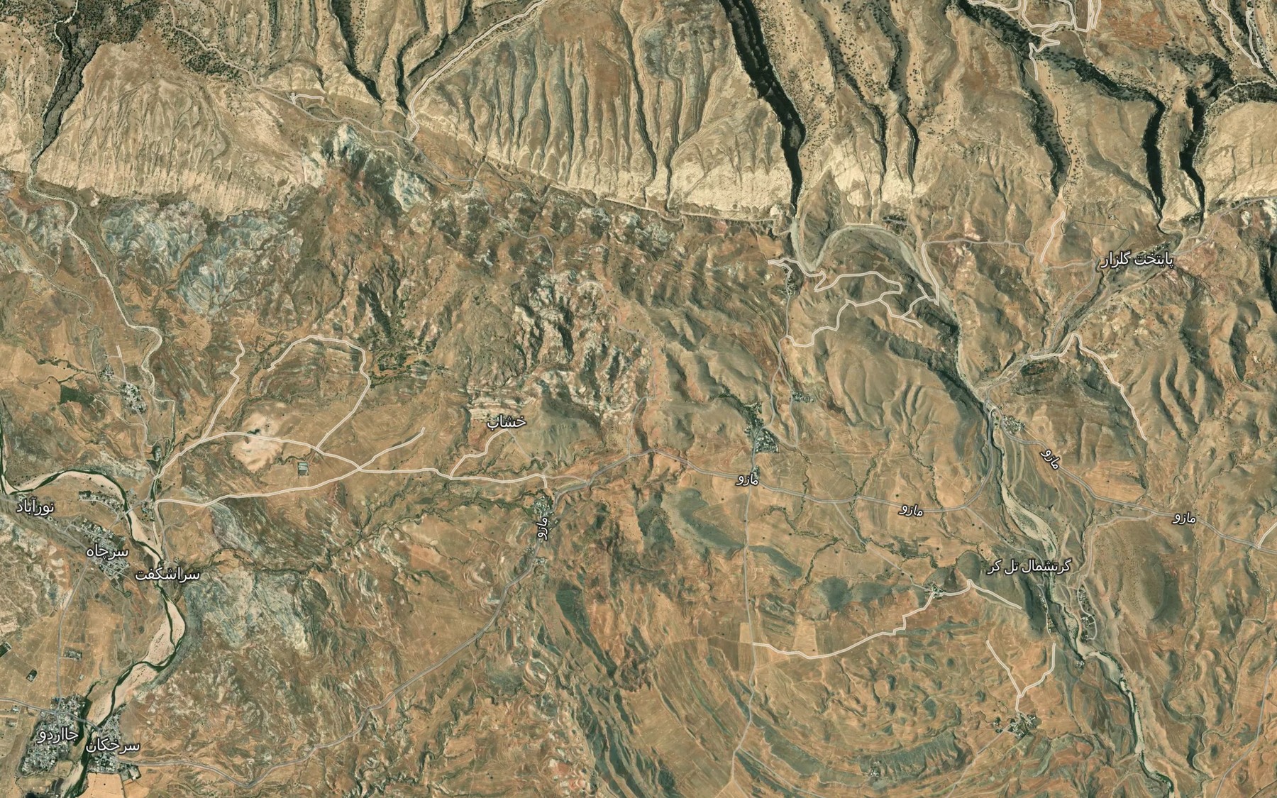 Satellite map of the Cheshmeh-ye Jayereh