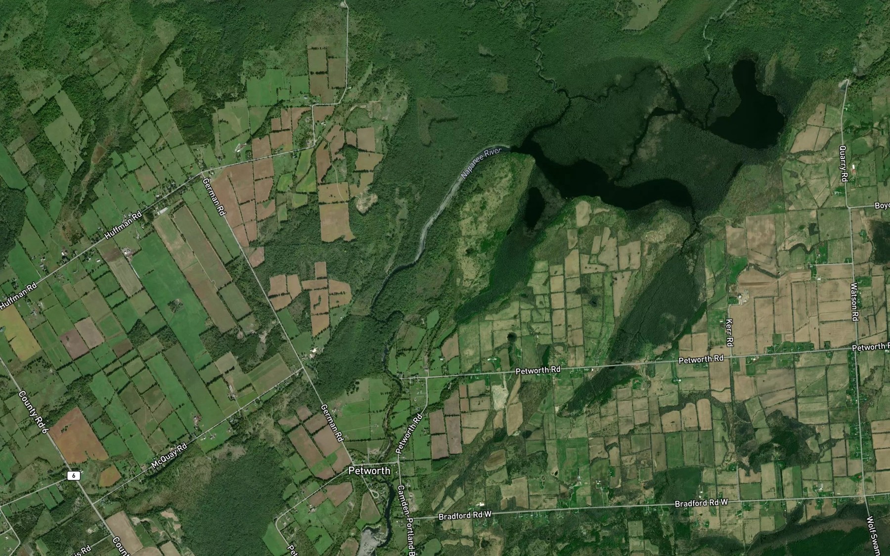 Satellite map of the Varty Creek