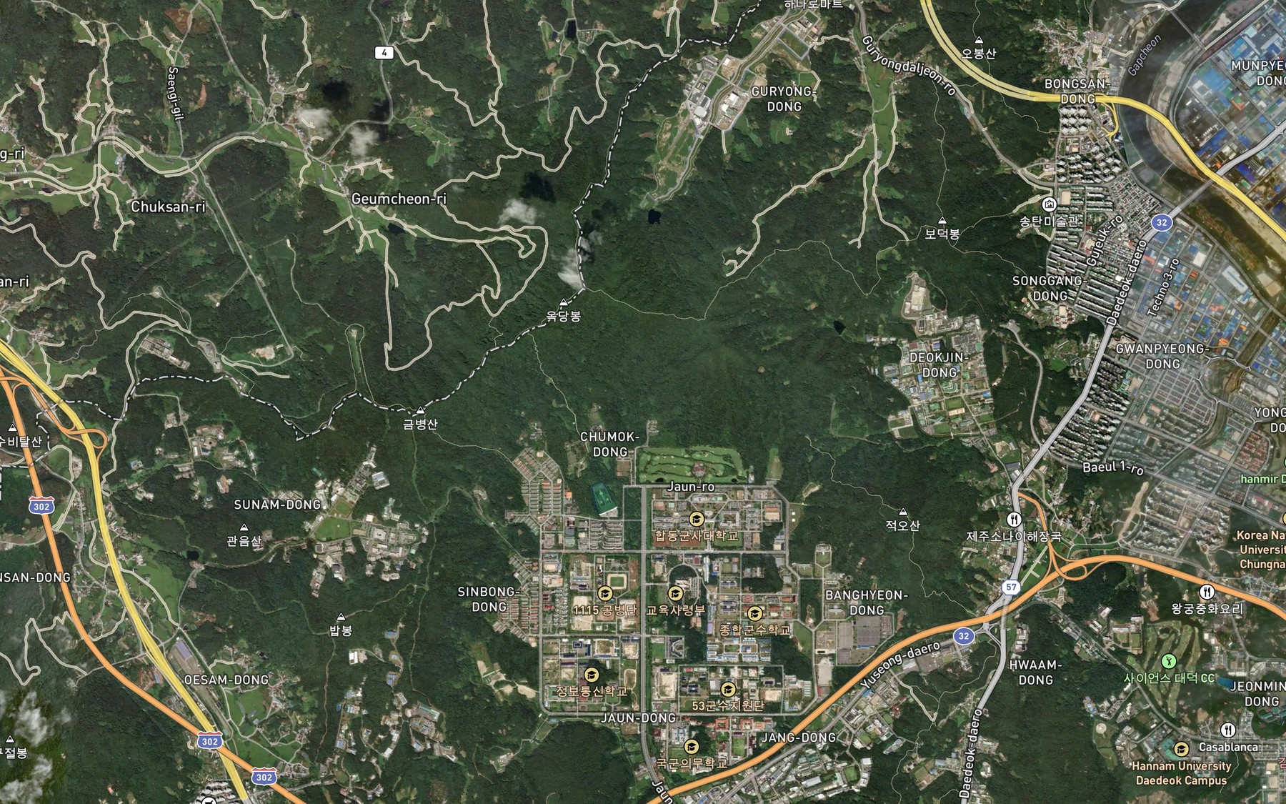 Satellite map of the Chumok-soryuji