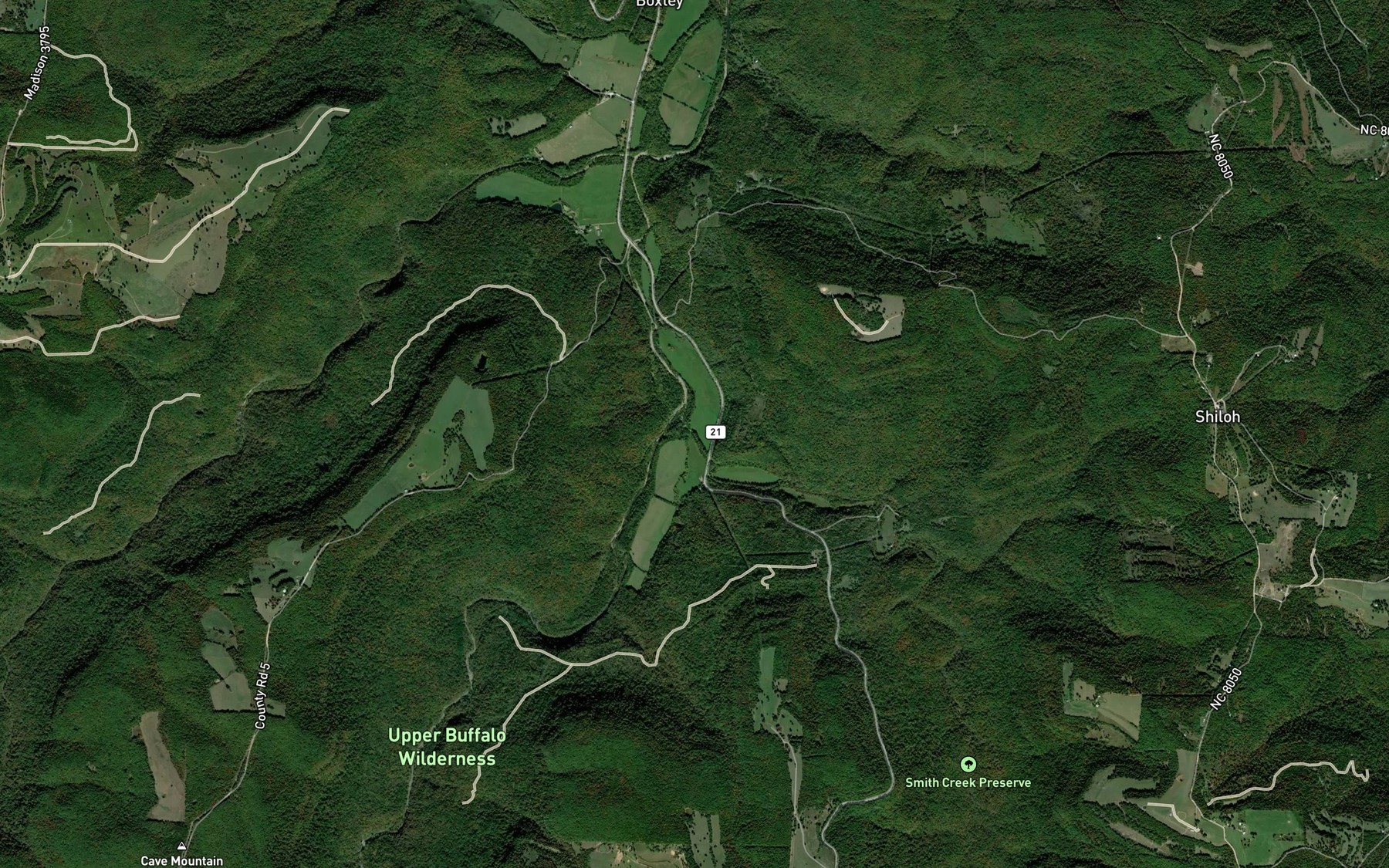 Satellite map of the Smith Creek