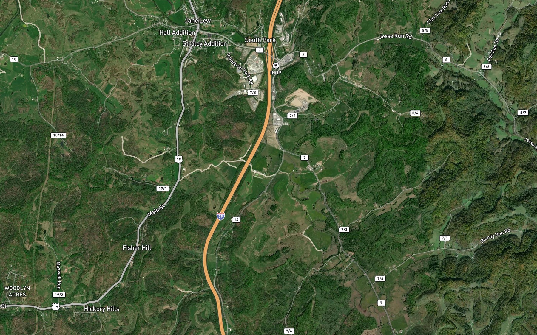 Satellite map of the Lifes Run