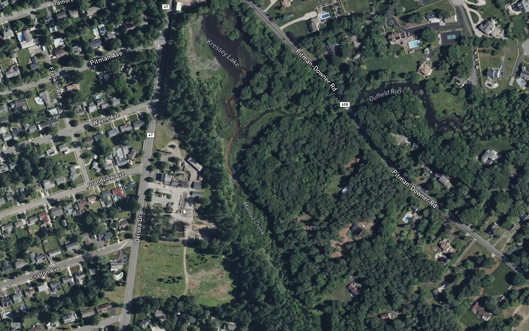 Satellite map of the Kressey Lake
