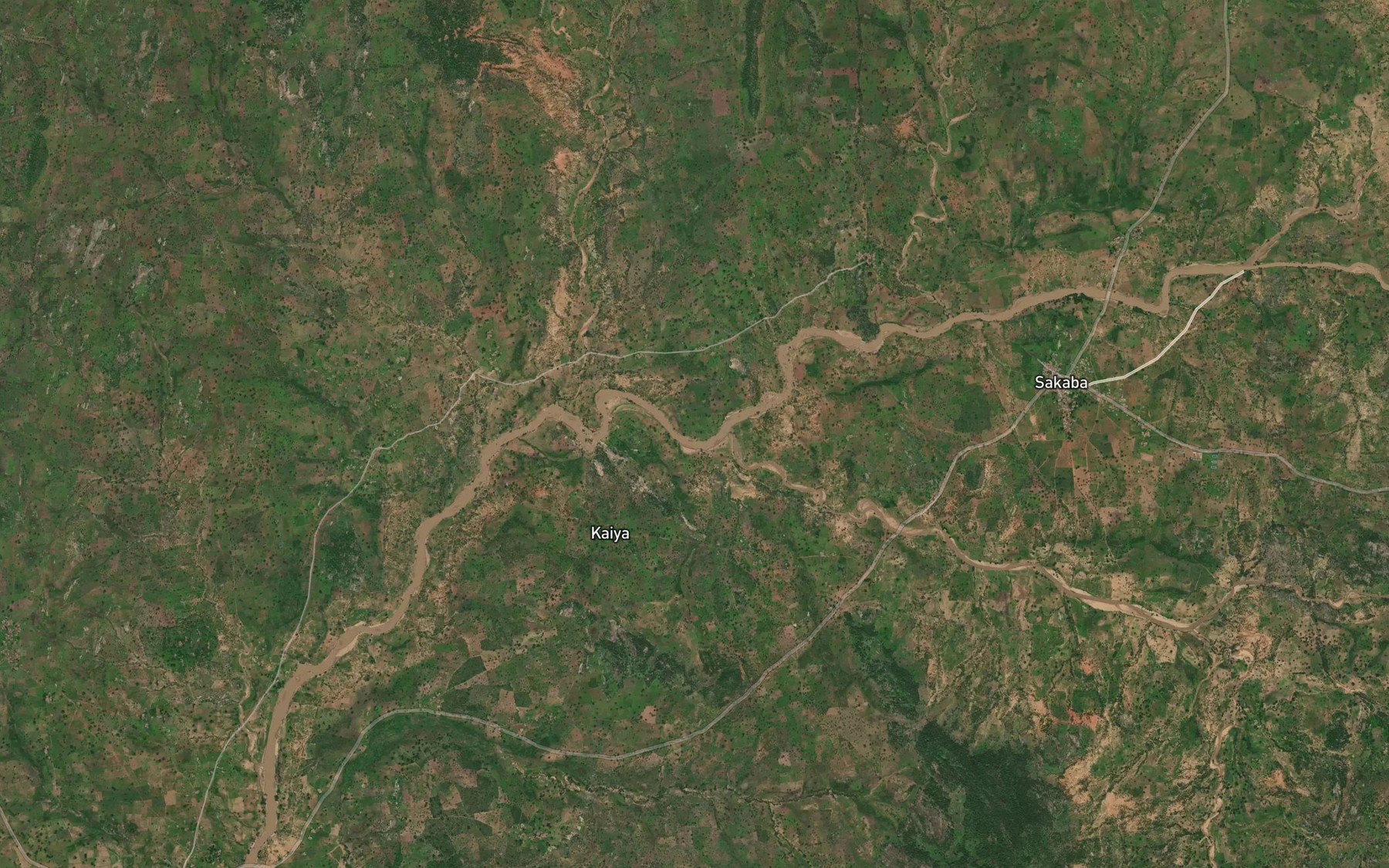 Satellite map of the Sakaba River