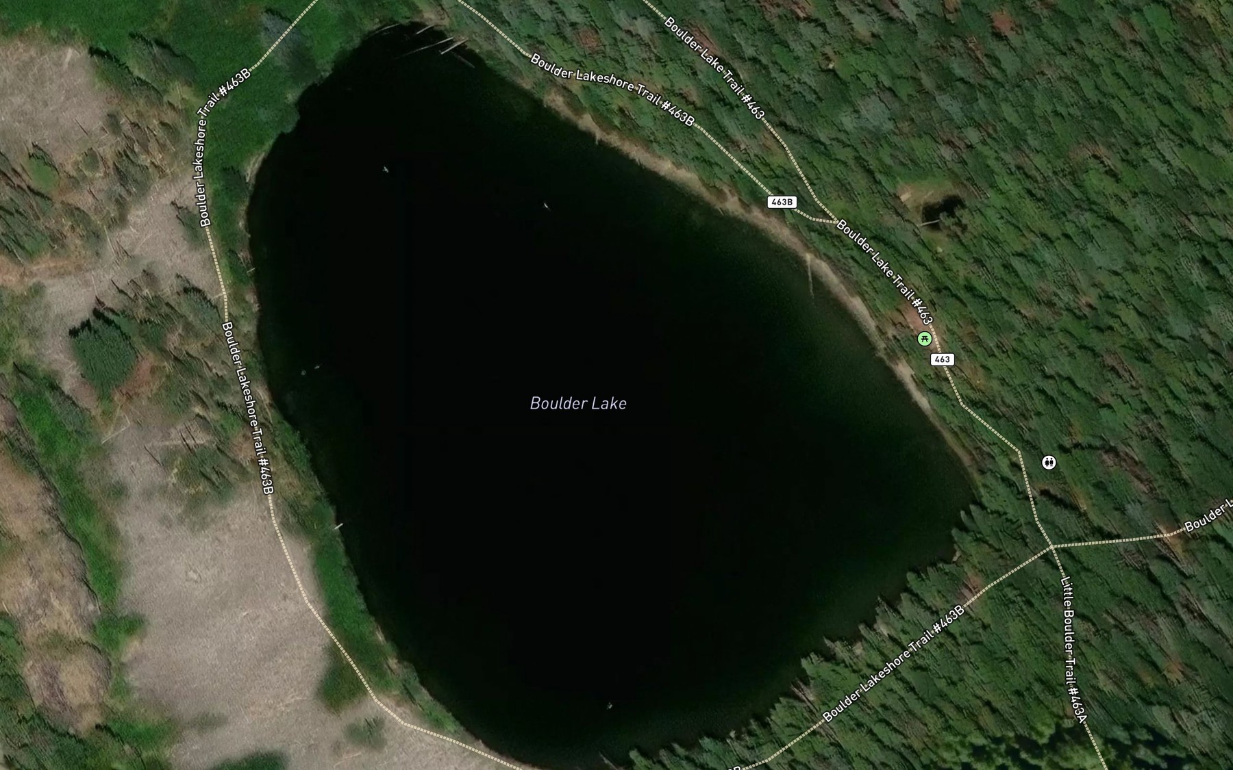 Satellite map of the Boulder Lake