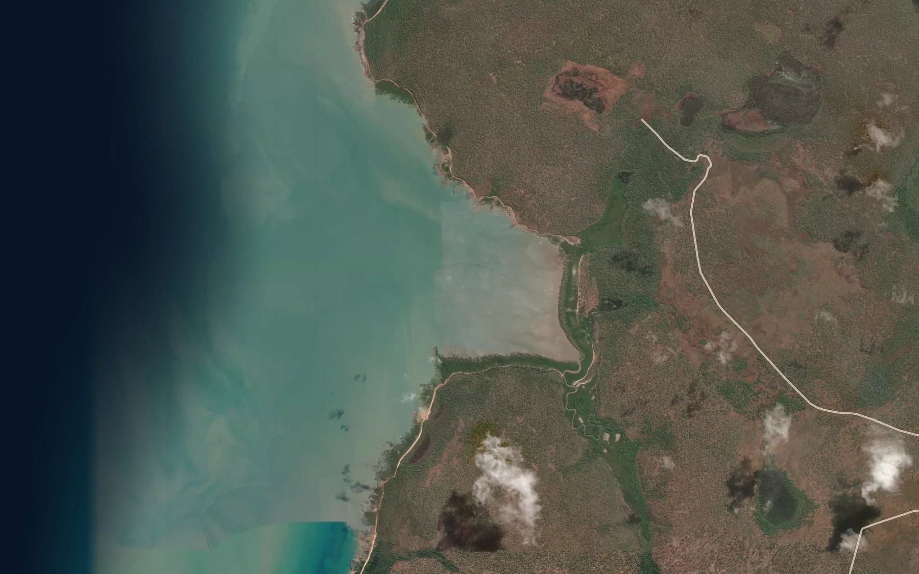 Satellite map of the Ida Bay