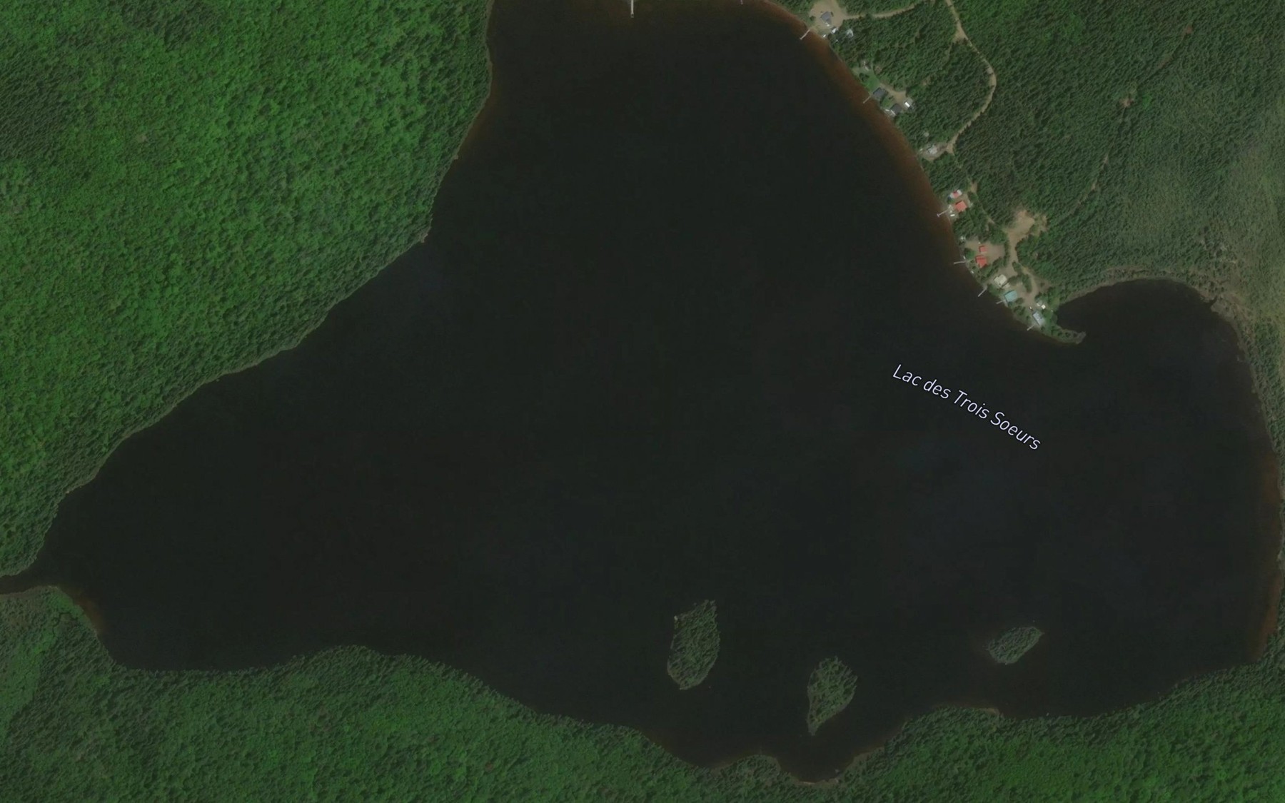 Satellite map of the Lac des Trois Soeurs