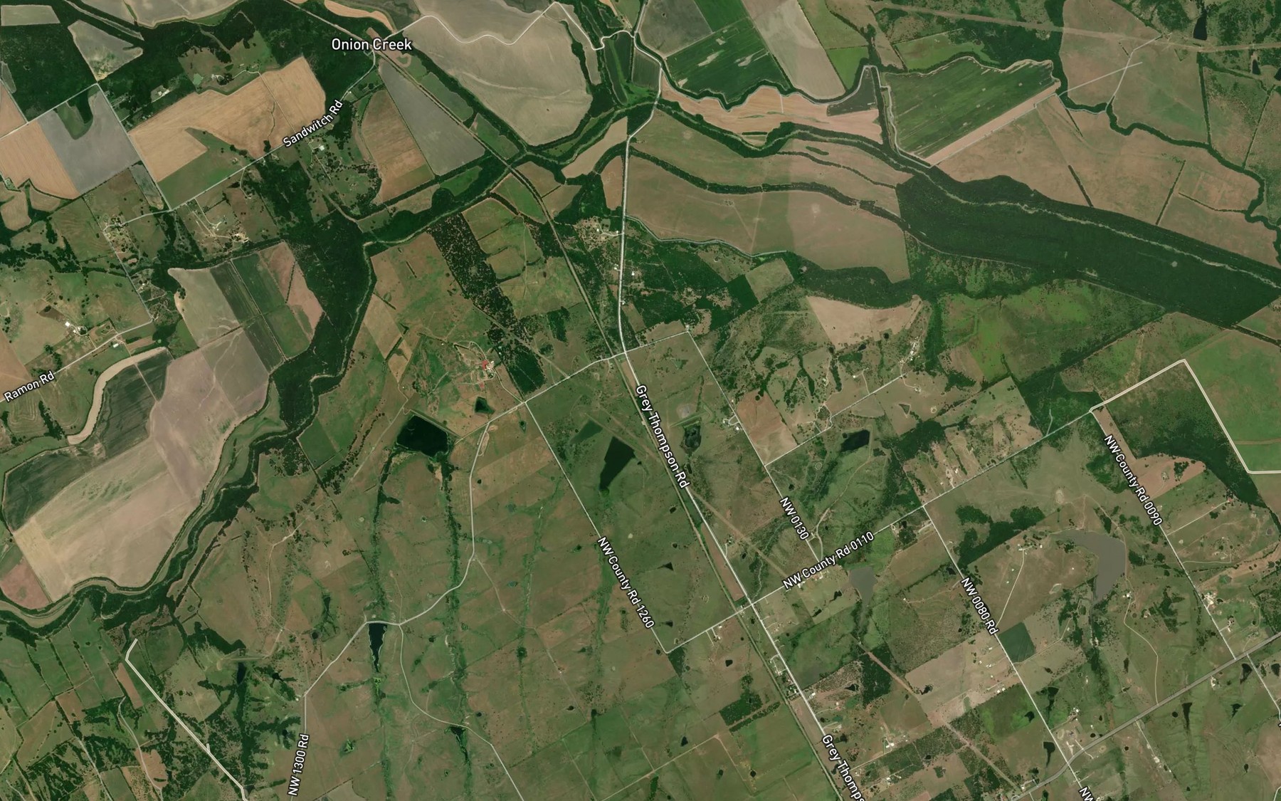 Satellite map of the Soil Conservation Service Site 122-B Reservoir