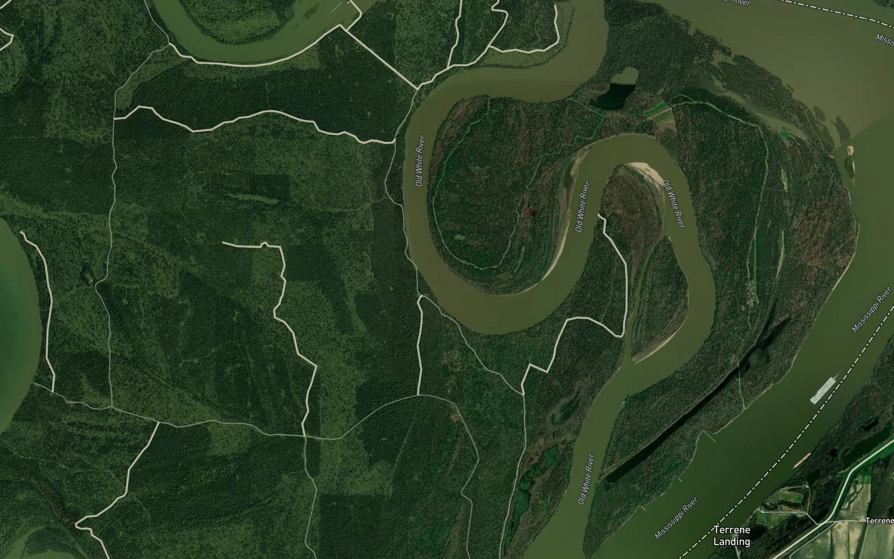 Satellite map of the Jackson Bend