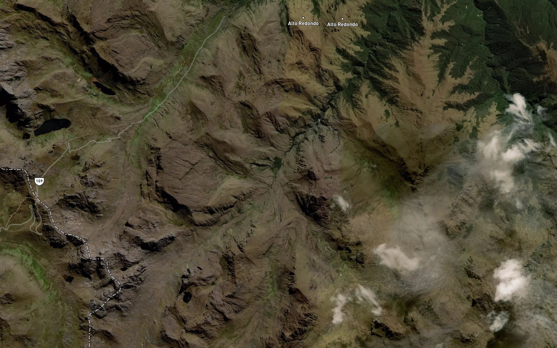 Satellite map of the Quebrada Danzana Pampa