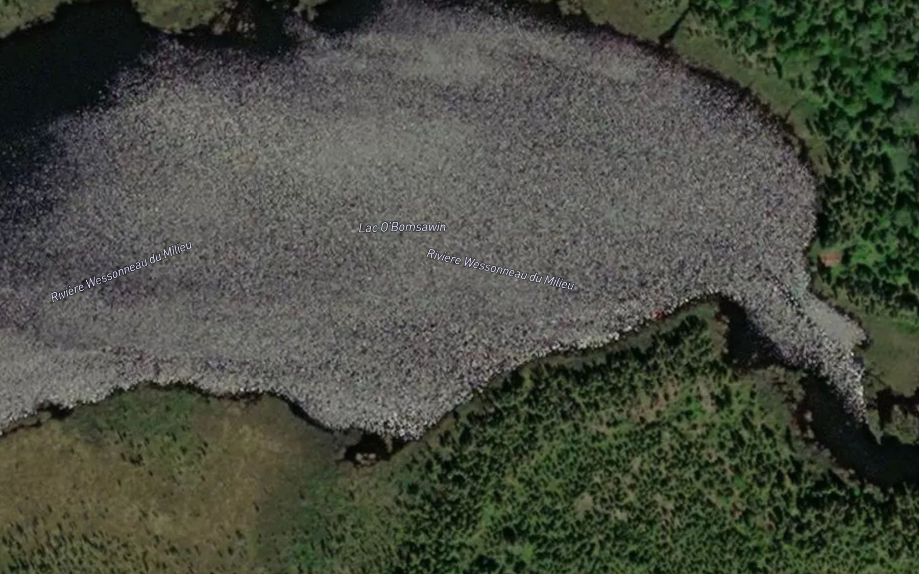 Satellite map of the Lac O'Bomsawin