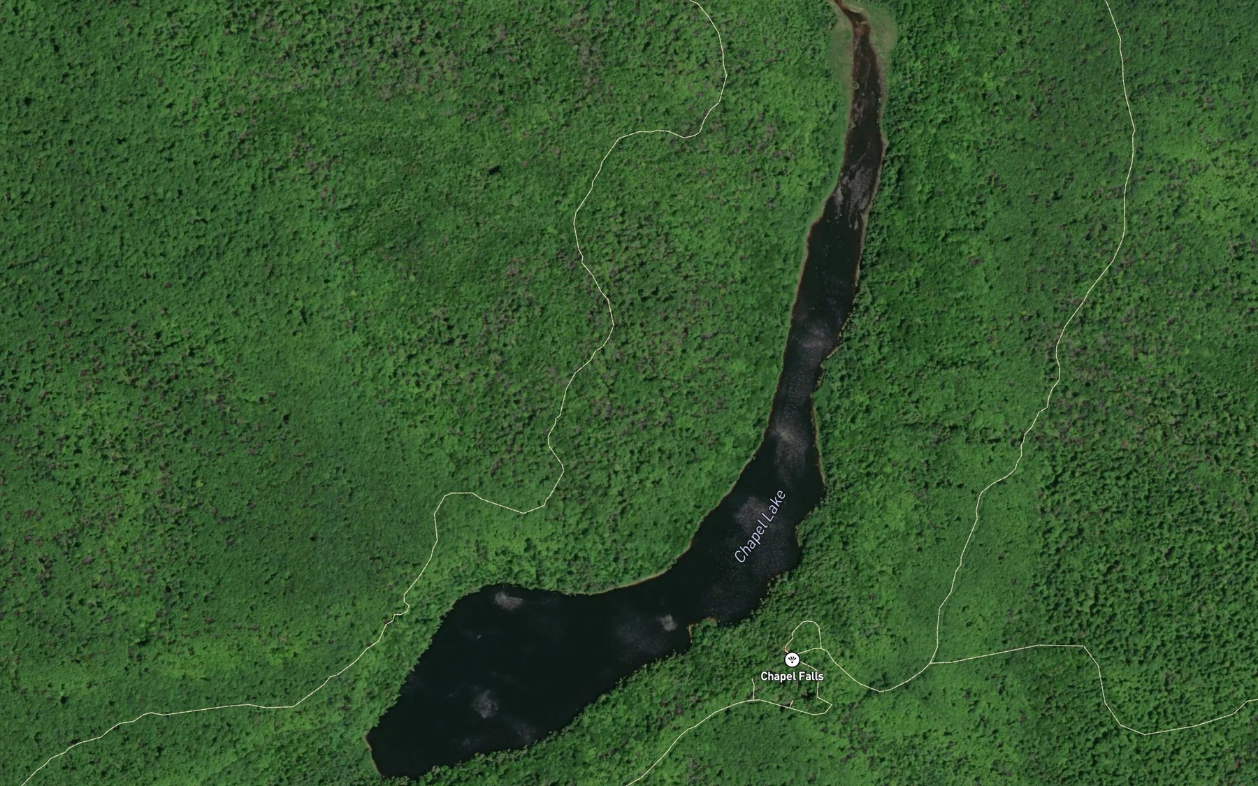 Satellite map of the Chapel Lake