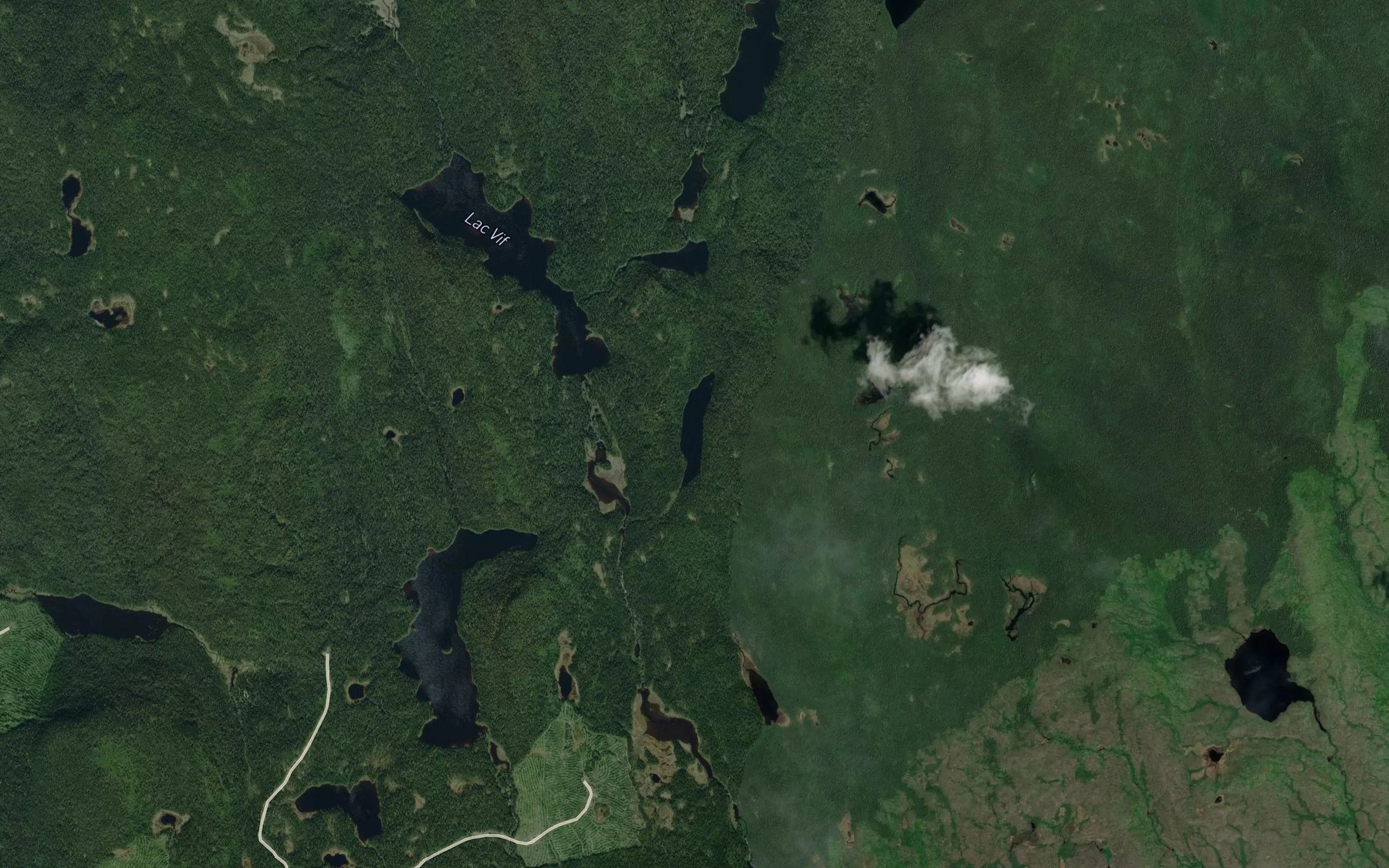 Satellite map of the Lac de la Cuiller Tournante