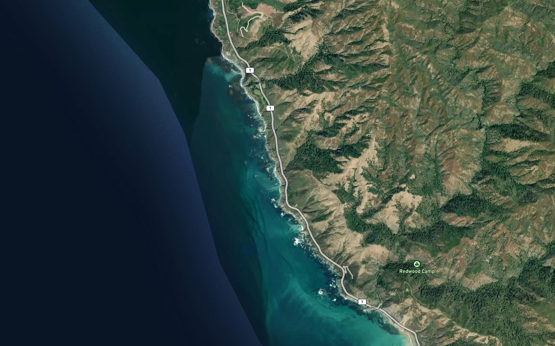 Satellite map of the Rat Creek