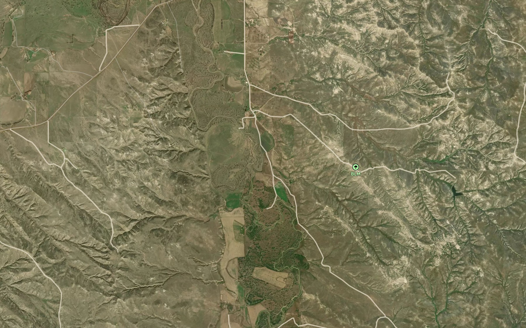 Satellite map of the Little Corrall Creek
