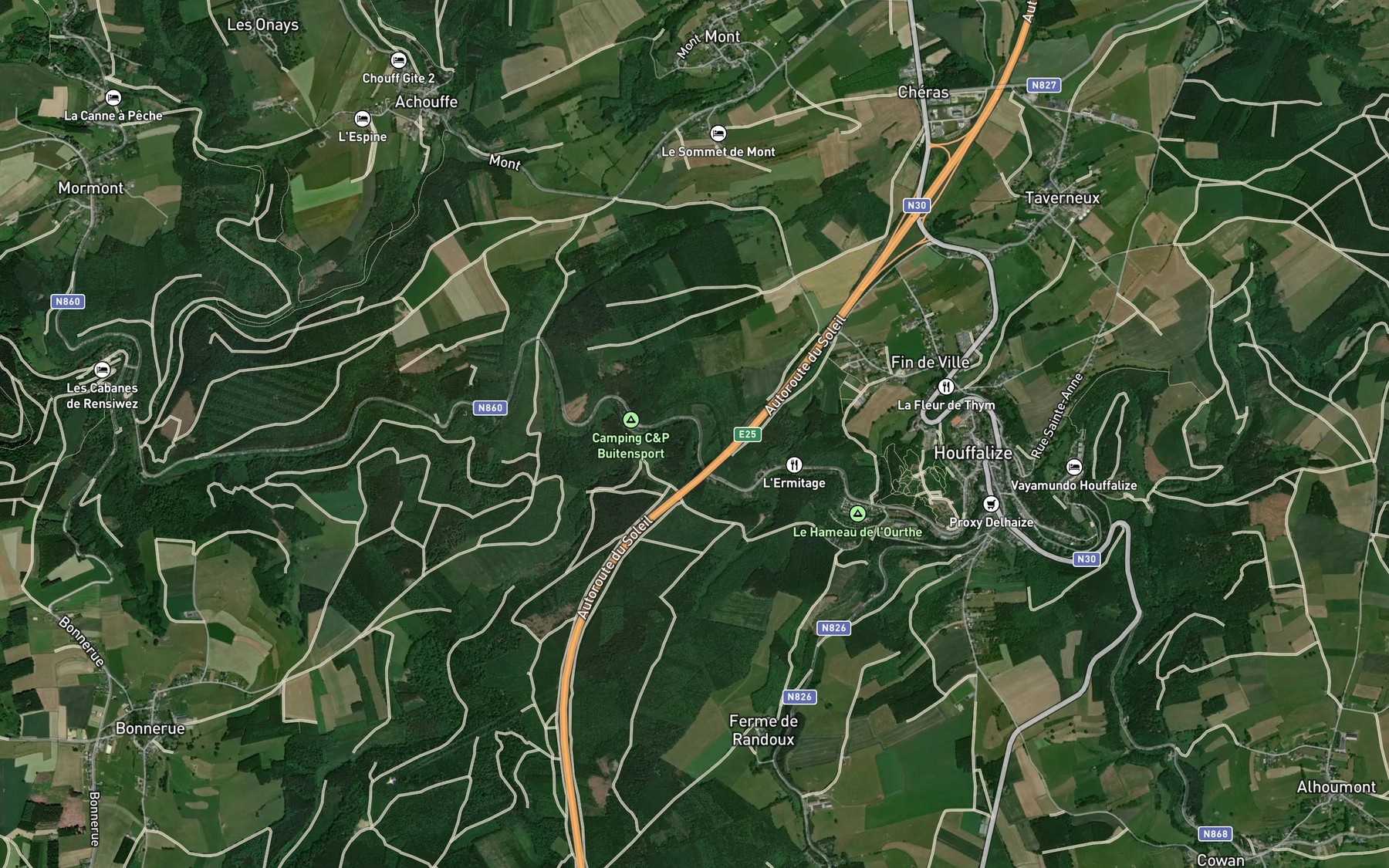 Satellite map of the Petite Eau